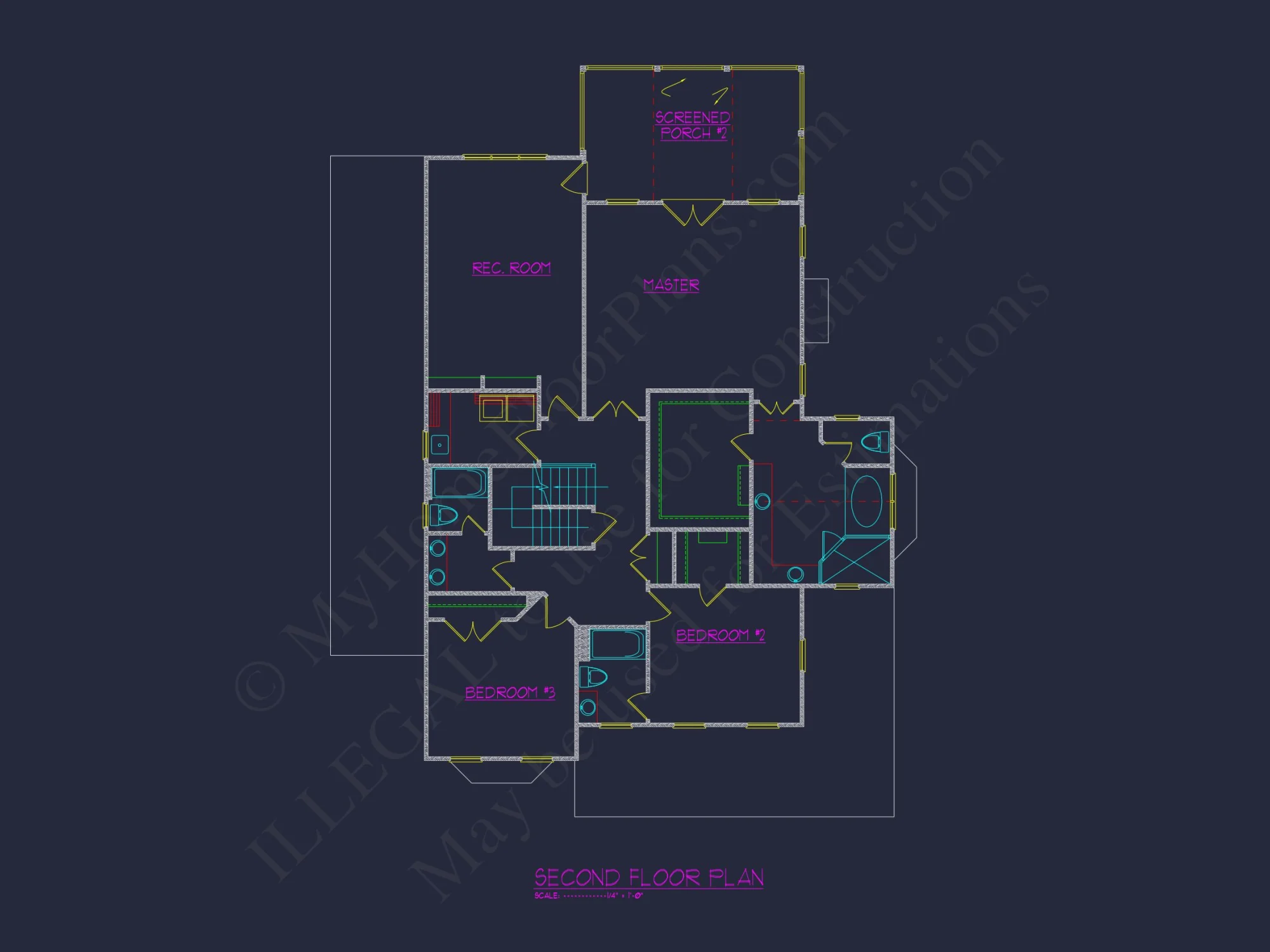 Colonial Revival house Plan with Full Blueprint and CAD Design
