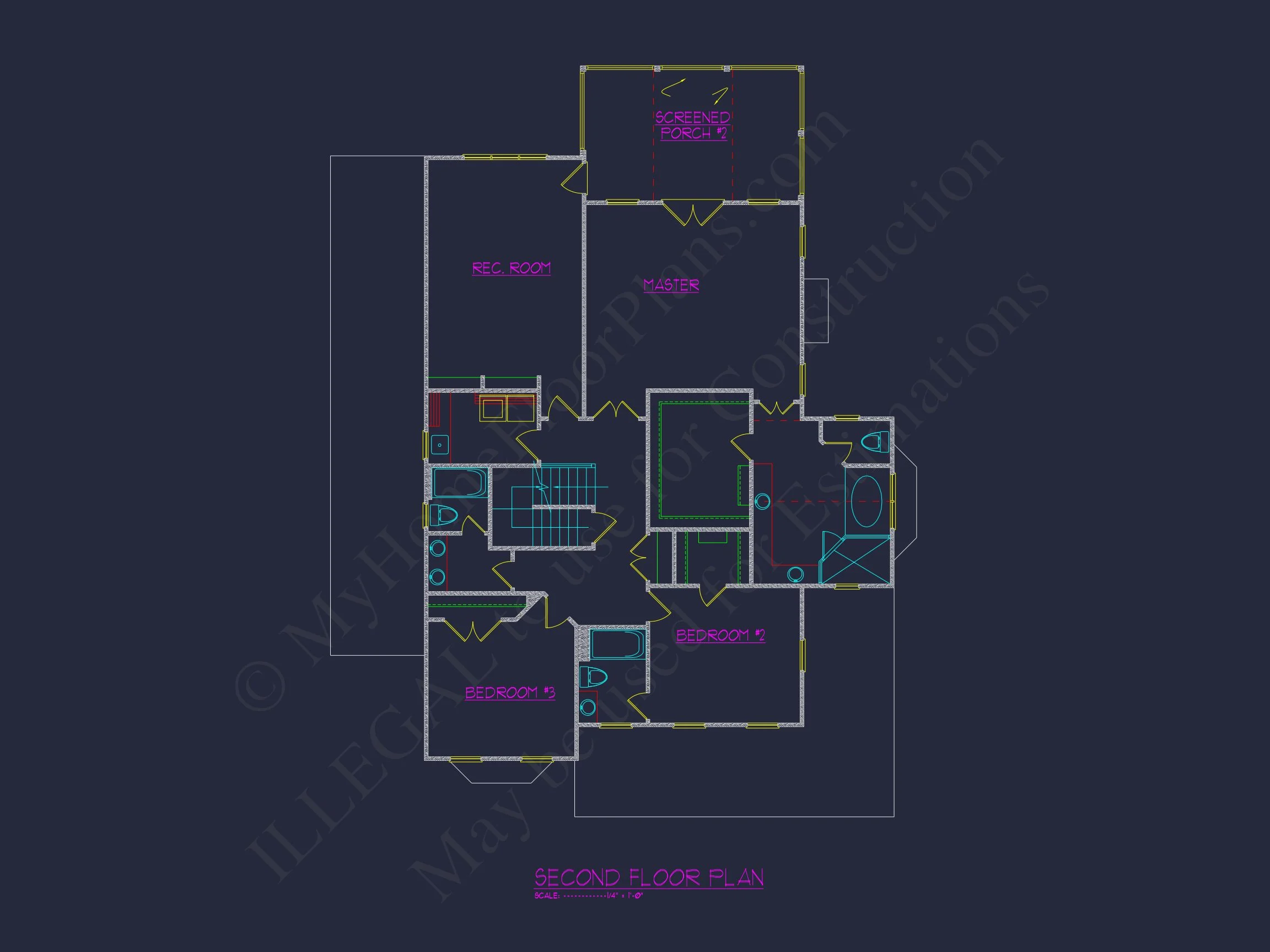 11-2029 HOUSE PLAN - Colonial Revival House Plan with Full Blueprint and CAD Design 5 Colonial Revival house Plan with Full Blueprint and CAD Design