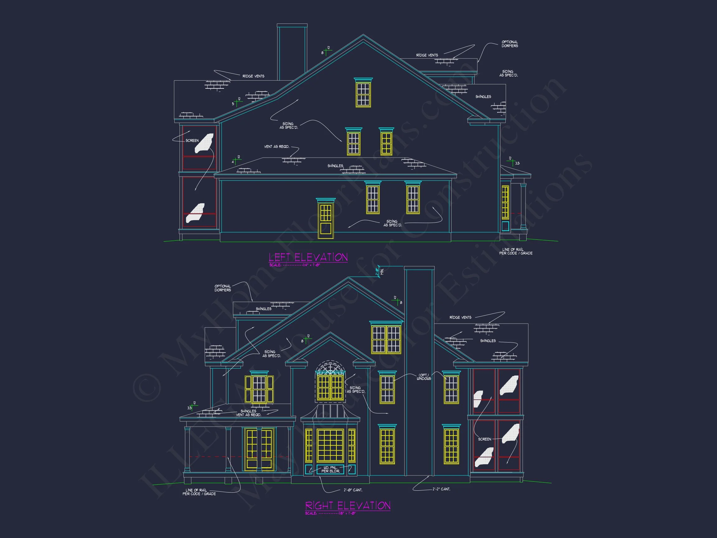 11-2029 HOUSE PLAN - Colonial Revival House Plan with Full Blueprint and CAD Design 3 Colonial Revival house Plan with Full Blueprint and CAD Design