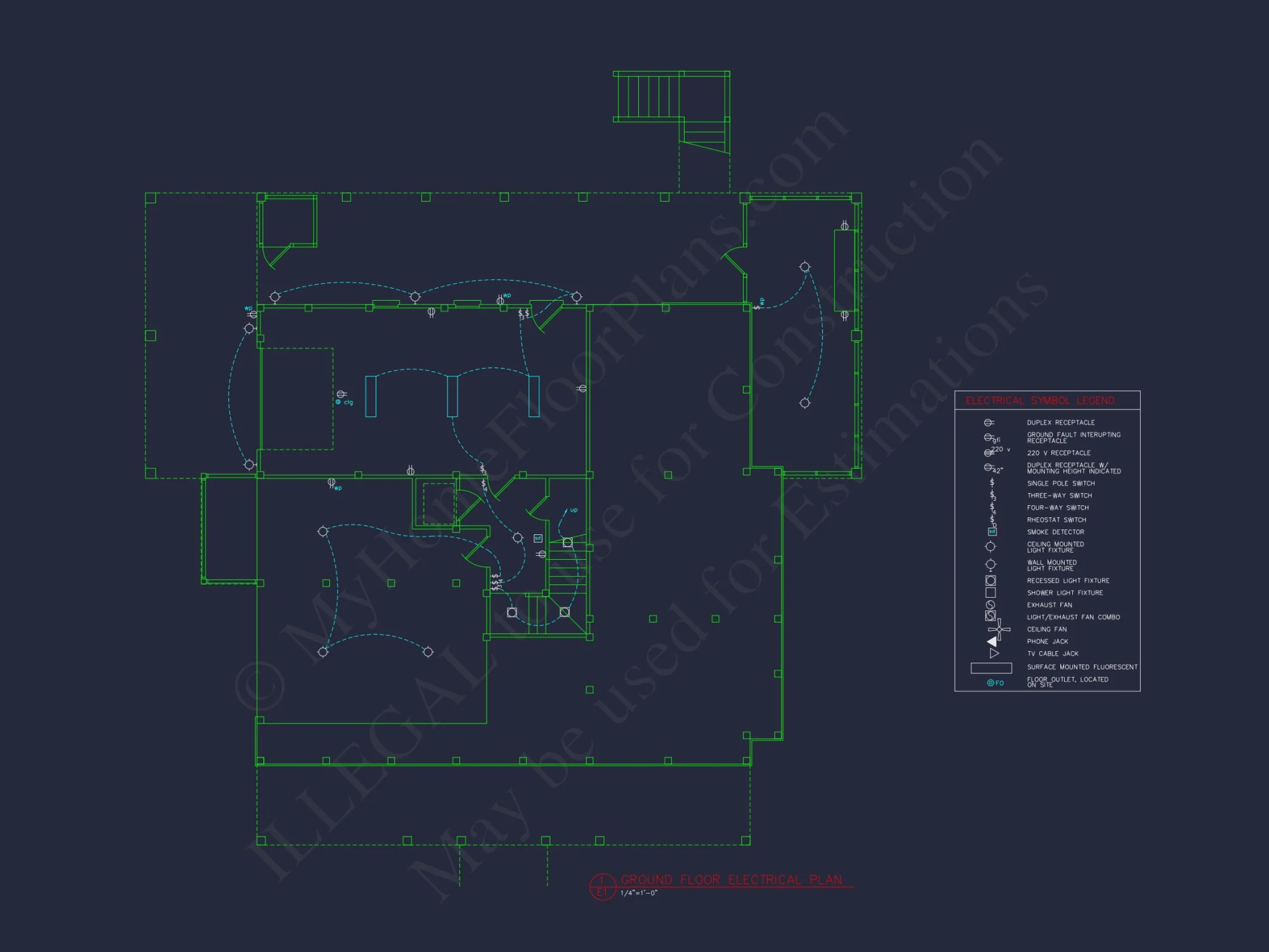 Custom house Blueprint with 5 Beds, Open Floor Plan — CAD Designs