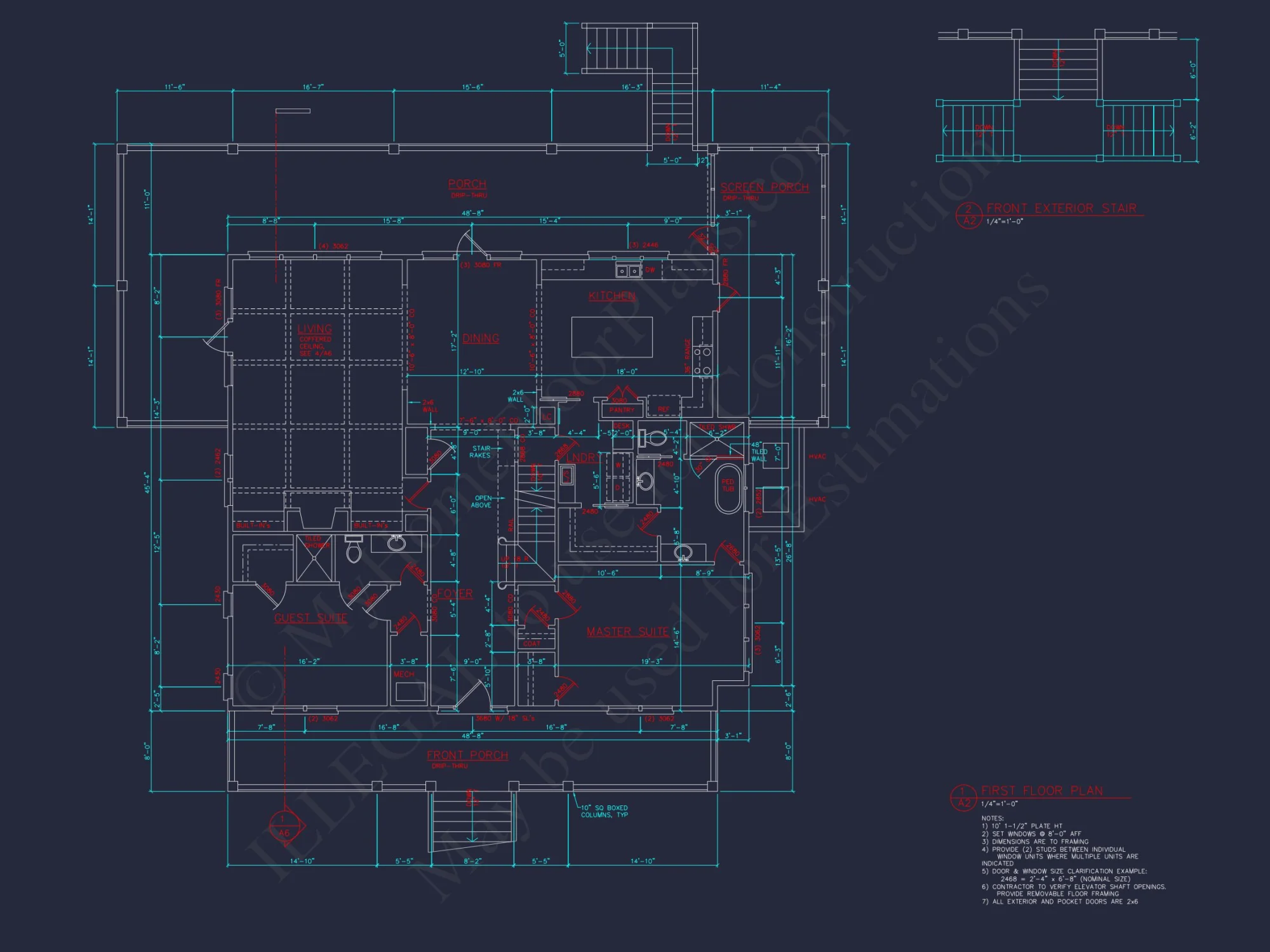 Custom house Blueprint with 5 Beds, Open Floor Plan — CAD Designs
