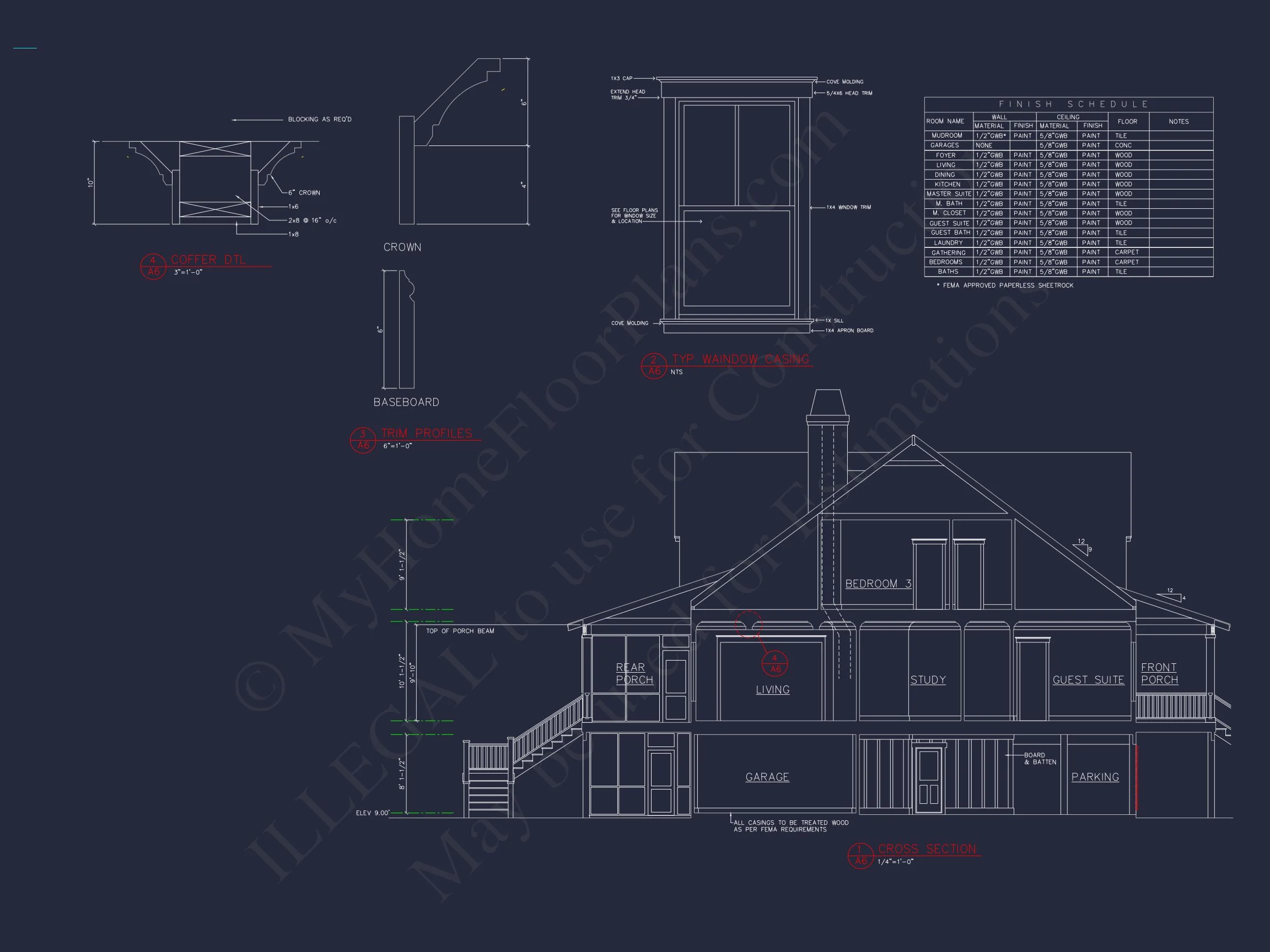 11-1974 HOUSE PLAN - Custom House Blueprint with 5 Beds, Open Floor Plan — CAD Designs 4 Custom house Blueprint with 5 Beds, Open Floor Plan — CAD Designs