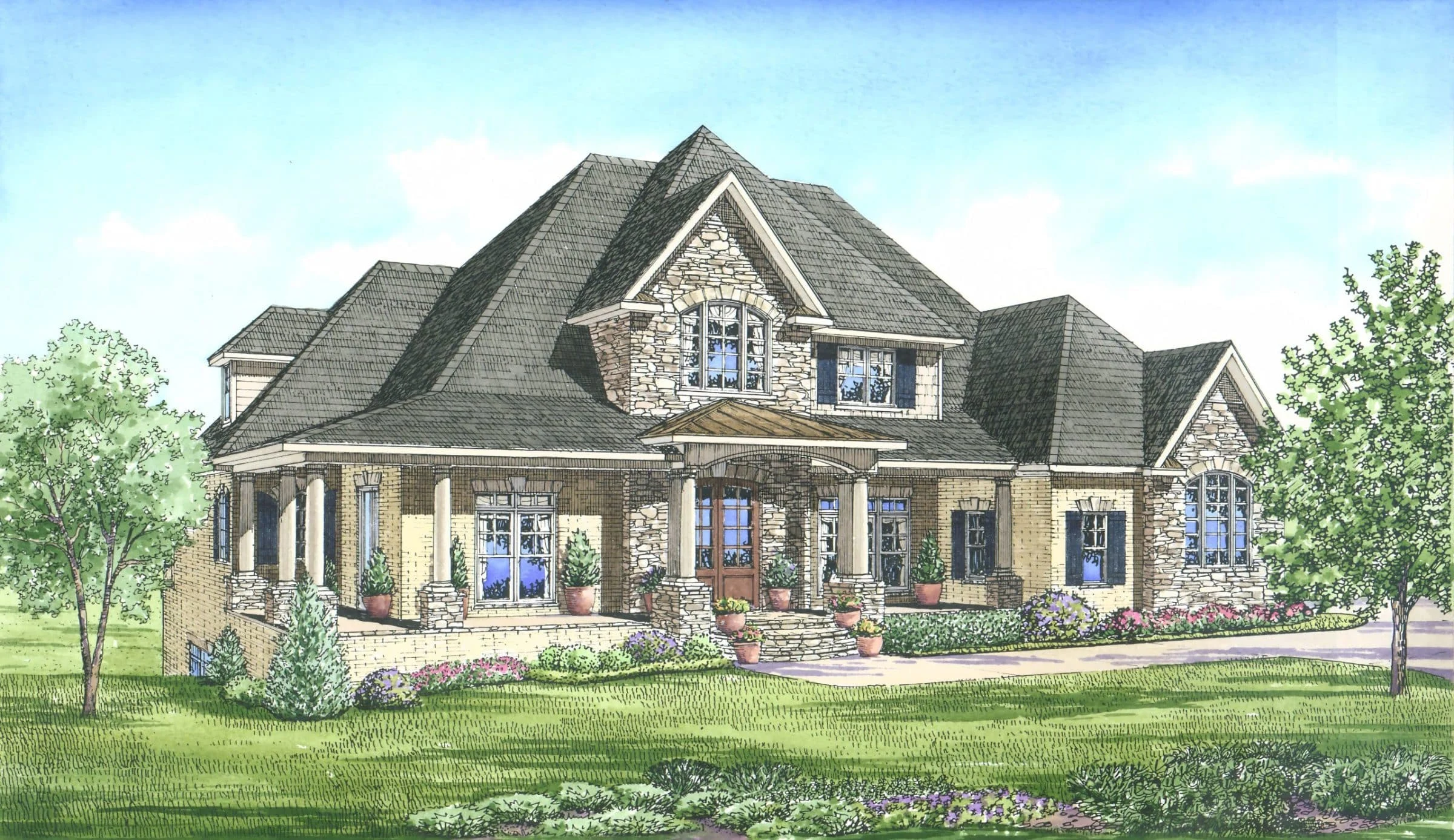 Spacious house Plan with French Country Architecture Designs