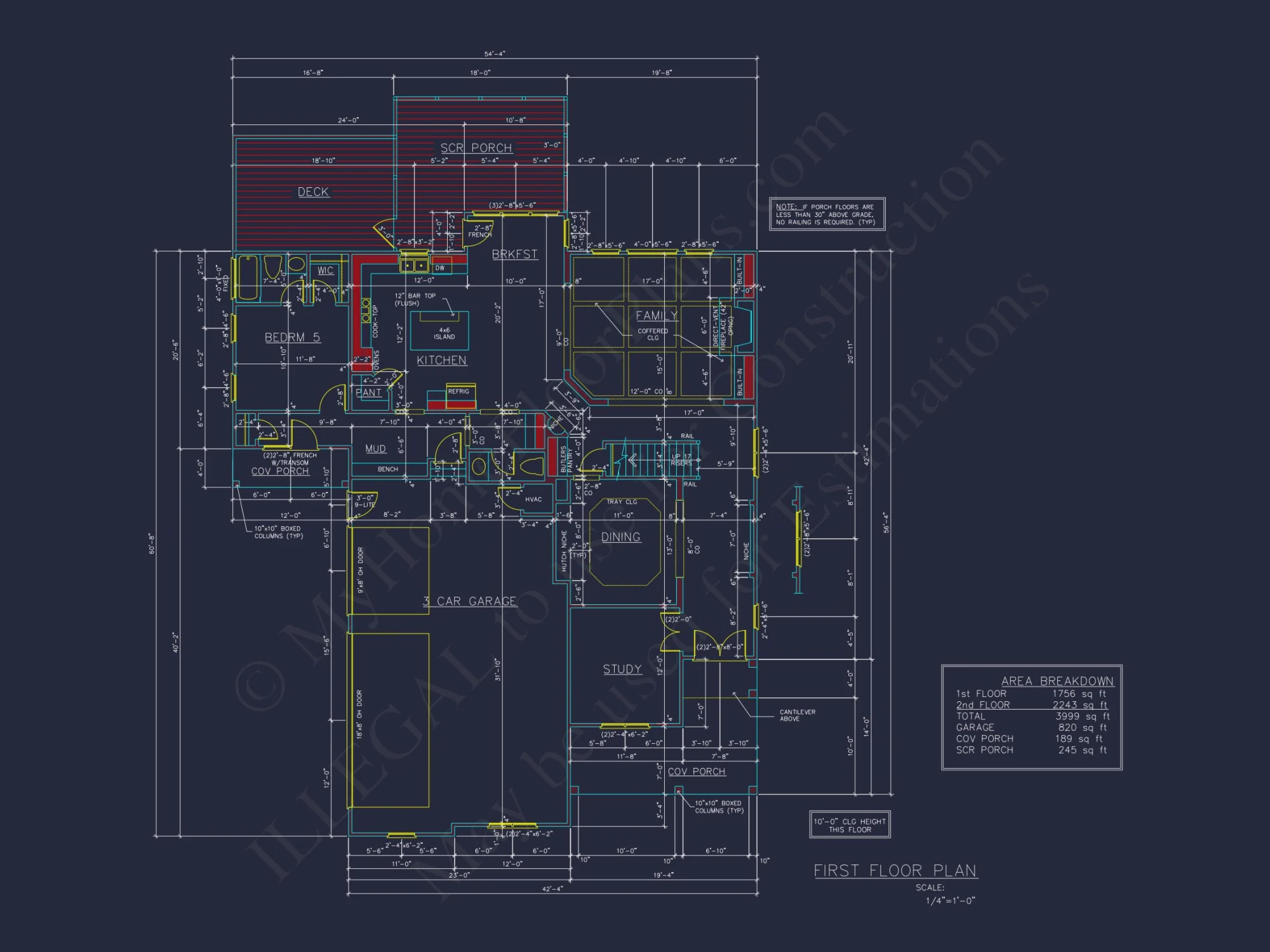 Traditional Craftsman house Plan with Detailed CAD Designs