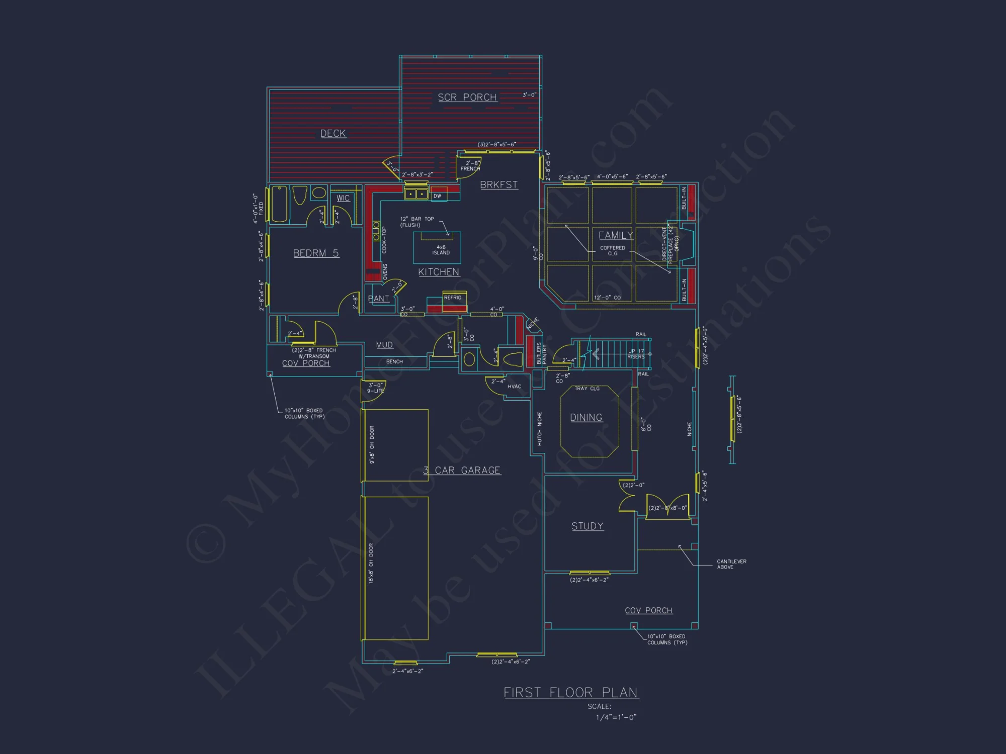 Traditional Craftsman house Plan with Detailed CAD Designs