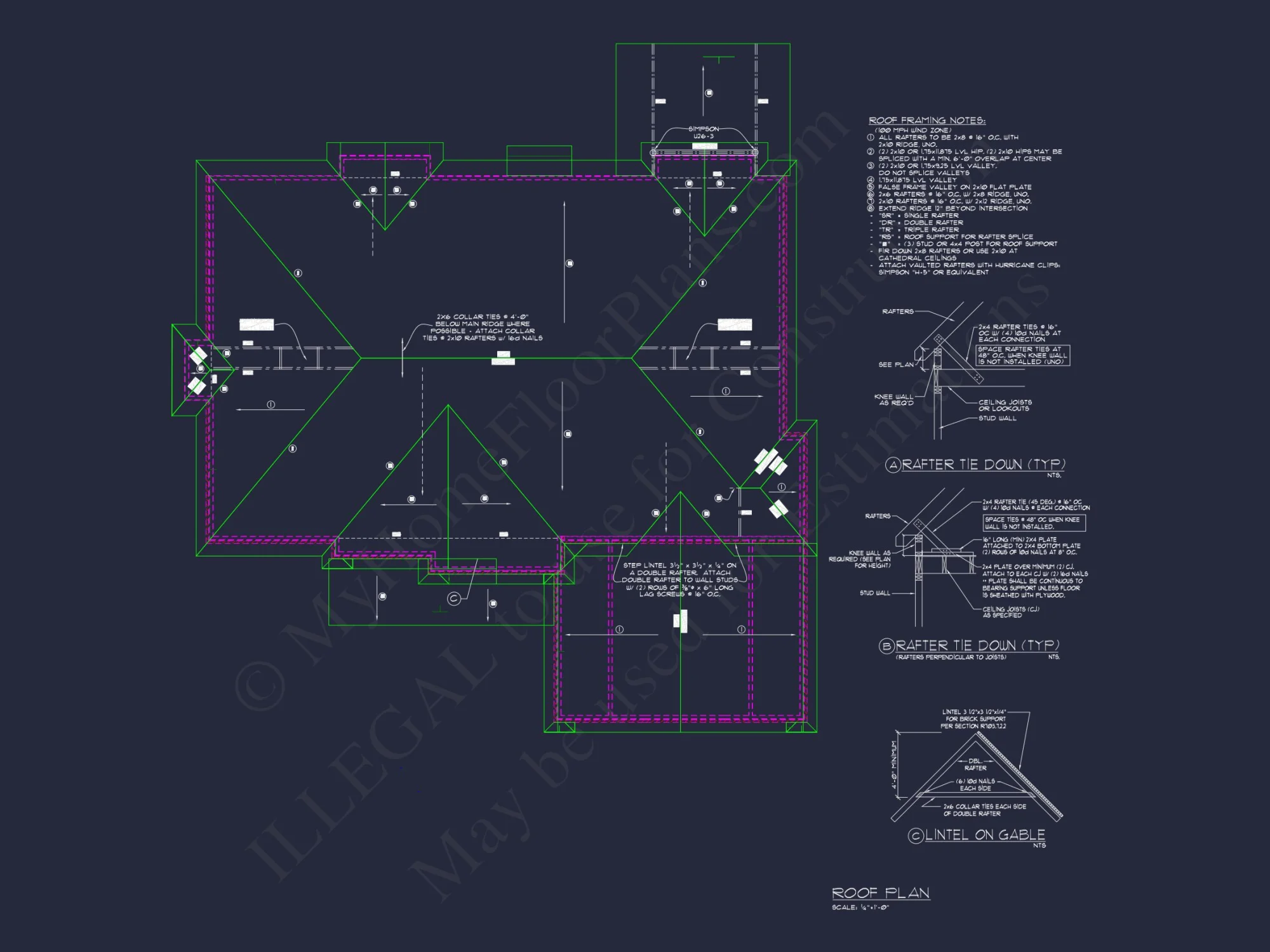 Spacious 2-Story house Plan with 4 Bedrooms, Garage & CAD Designs