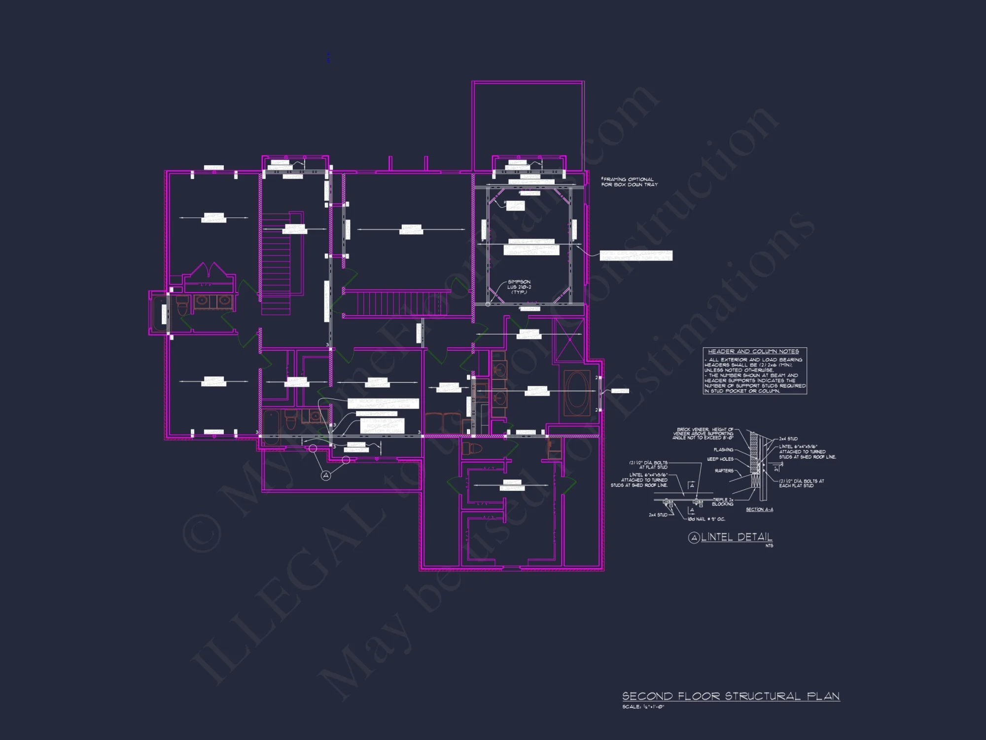 Spacious 2-Story house Plan with 4 Bedrooms, Garage & CAD Designs