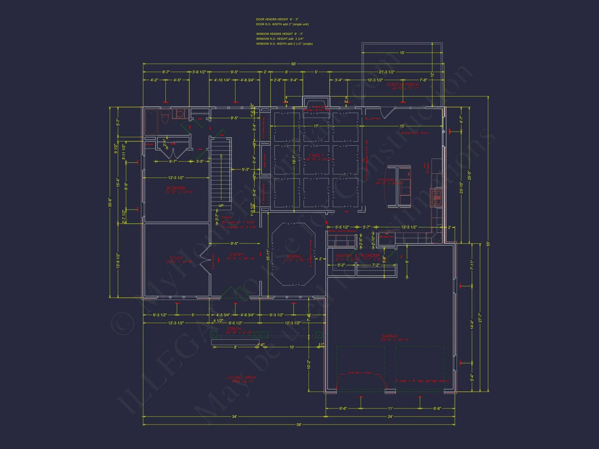 Spacious 2-Story house Plan with 4 Bedrooms, Garage & CAD Designs