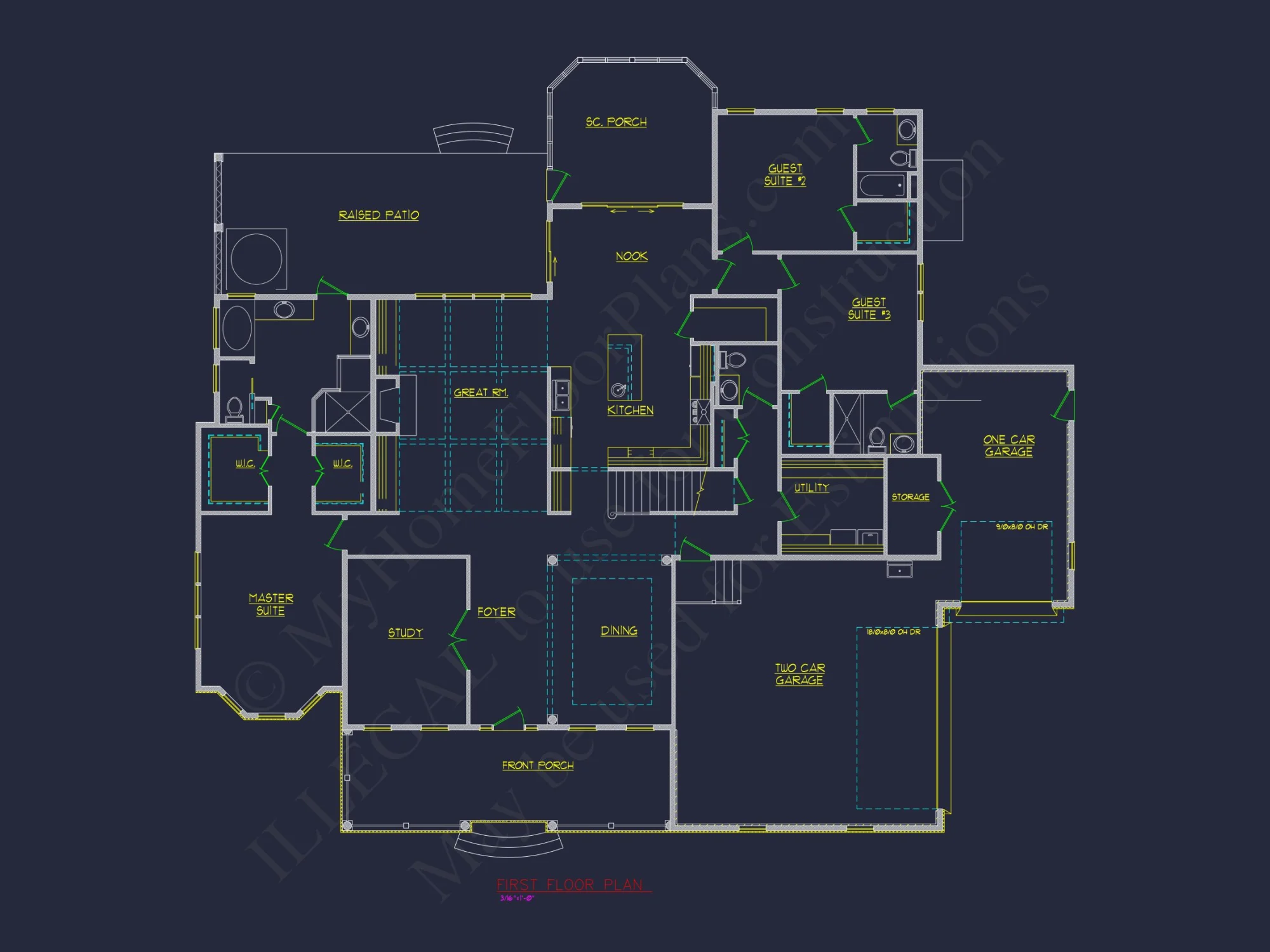 Spacious 1.5 Story house Plan with Blueprint and CAD Designs