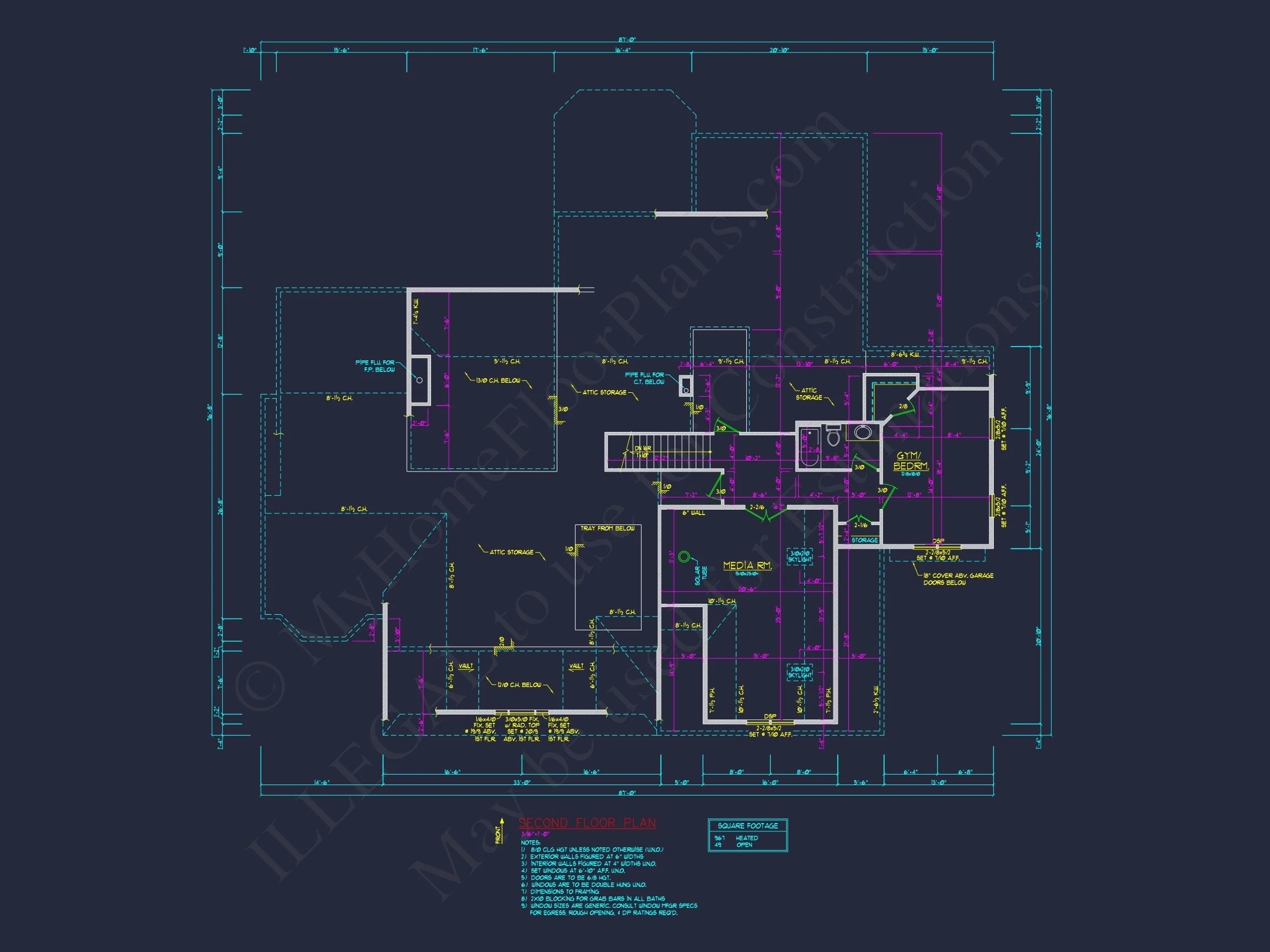 Spacious 1.5 Story house Plan with Blueprint and CAD Designs