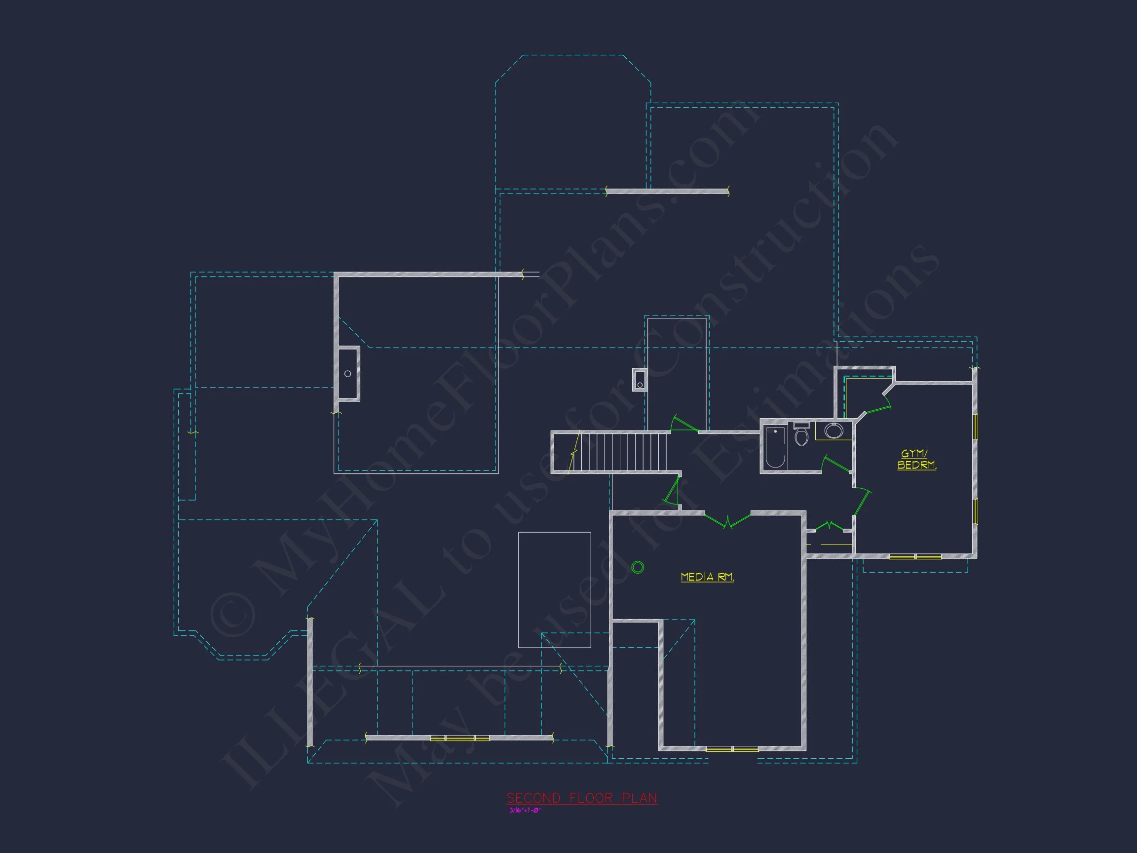 Spacious 1.5 Story house Plan with Blueprint and CAD Designs