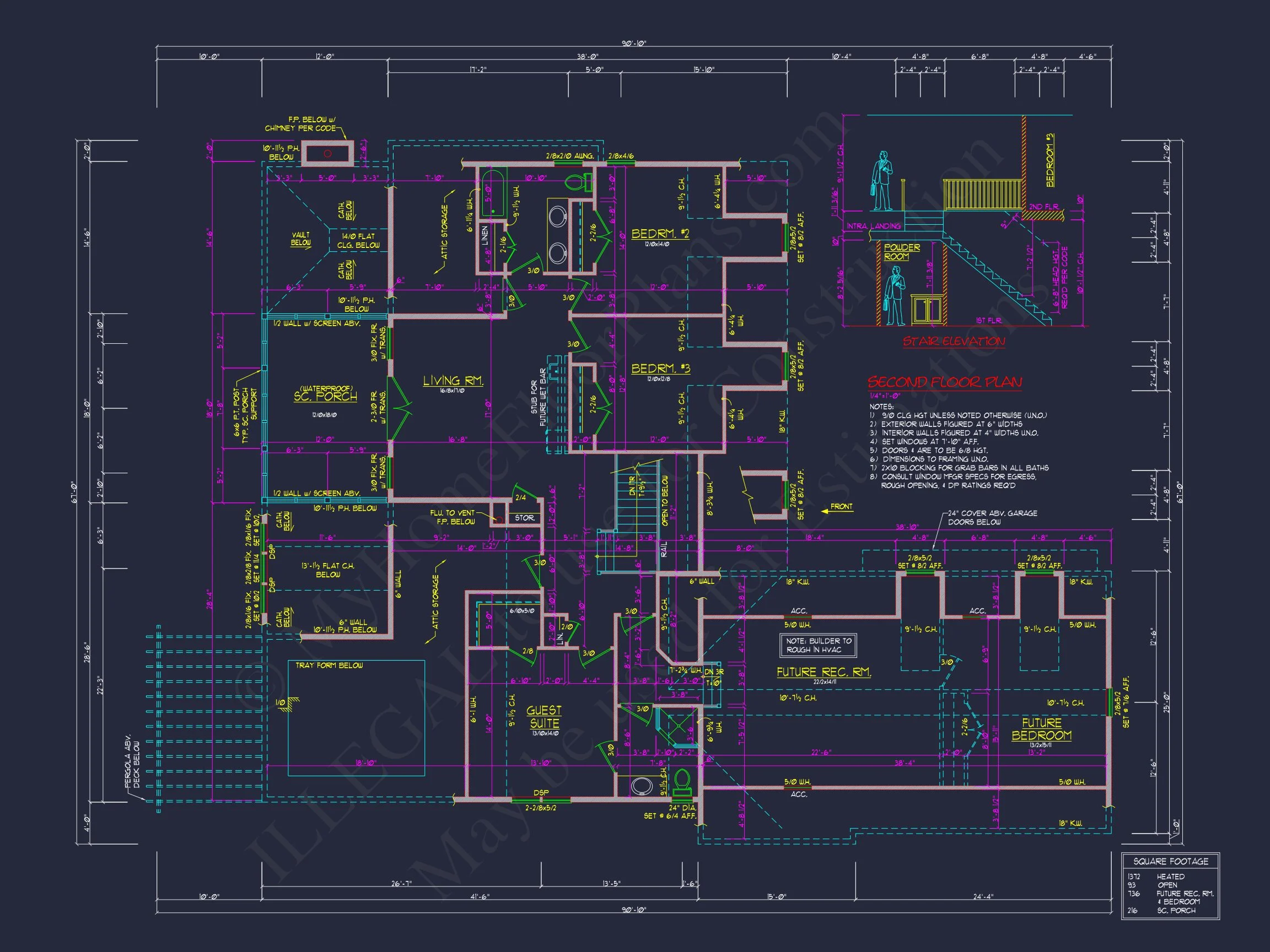 11-1483 HOUSE PLAN - Custom House Plan With 2-Story CAD Designs, Blueprints, Features 9 Custom house Plan With 2-Story CAD Designs, Blueprints, Features