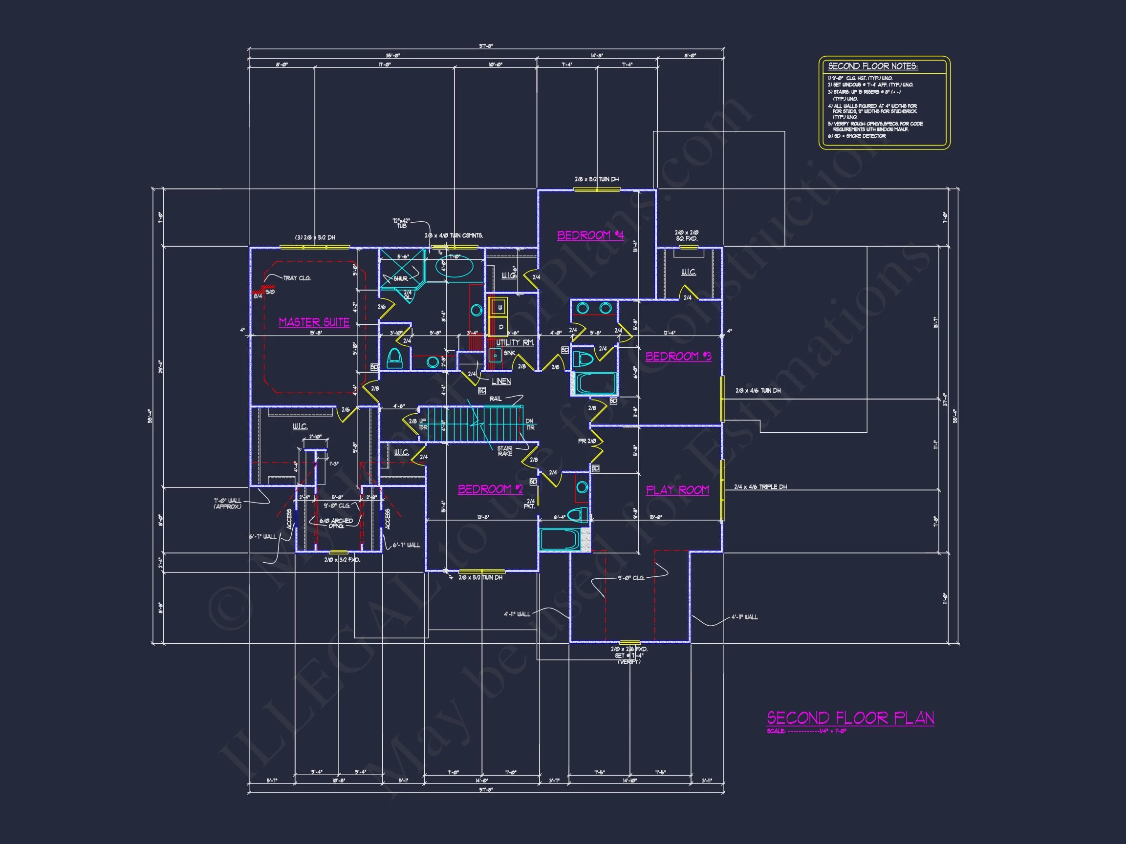 Elegant house Plan with Detailed Blueprint Designs and CAD Architecture