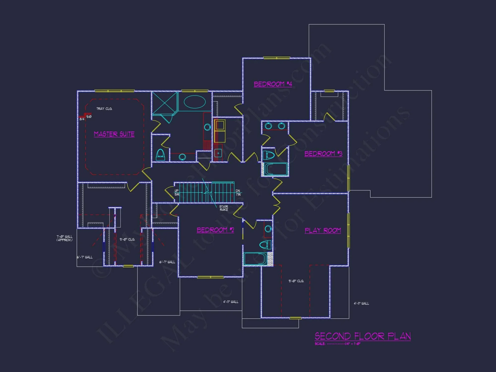 Elegant house Plan with Detailed Blueprint Designs and CAD Architecture