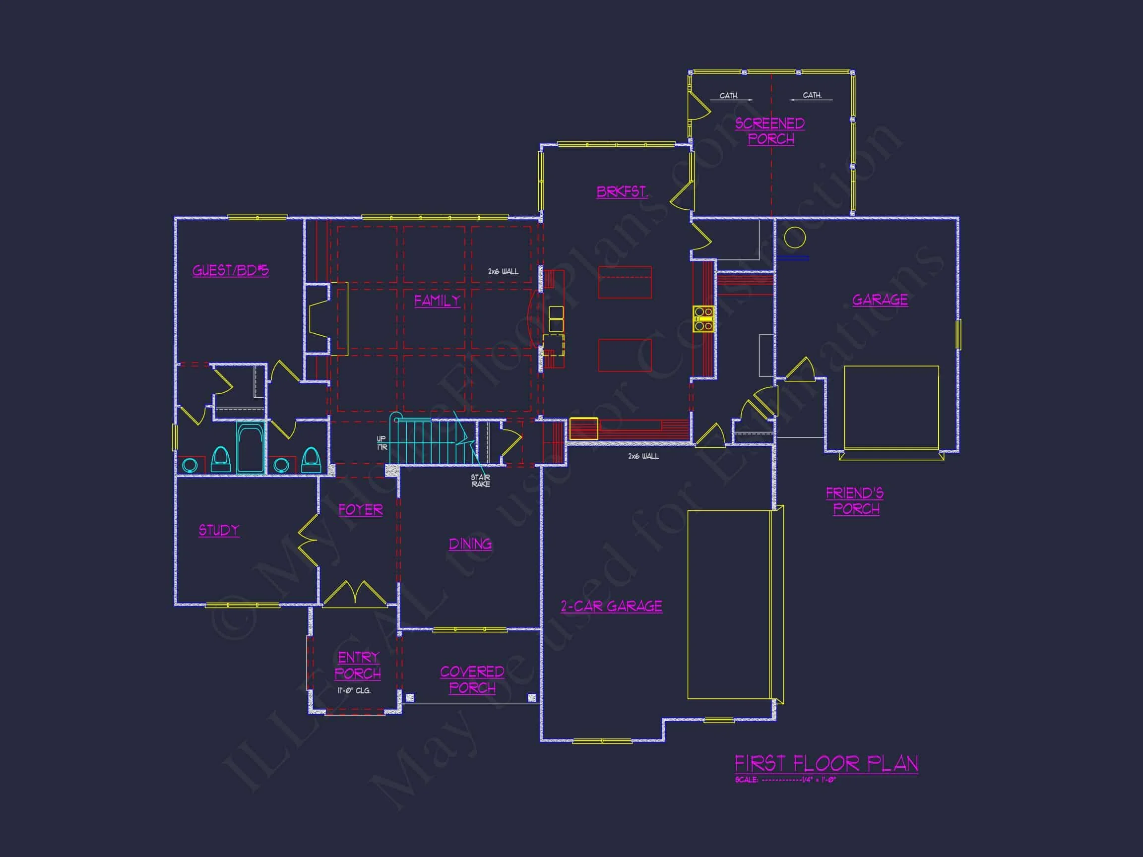 Elegant house Plan with Detailed Blueprint Designs and CAD Architecture