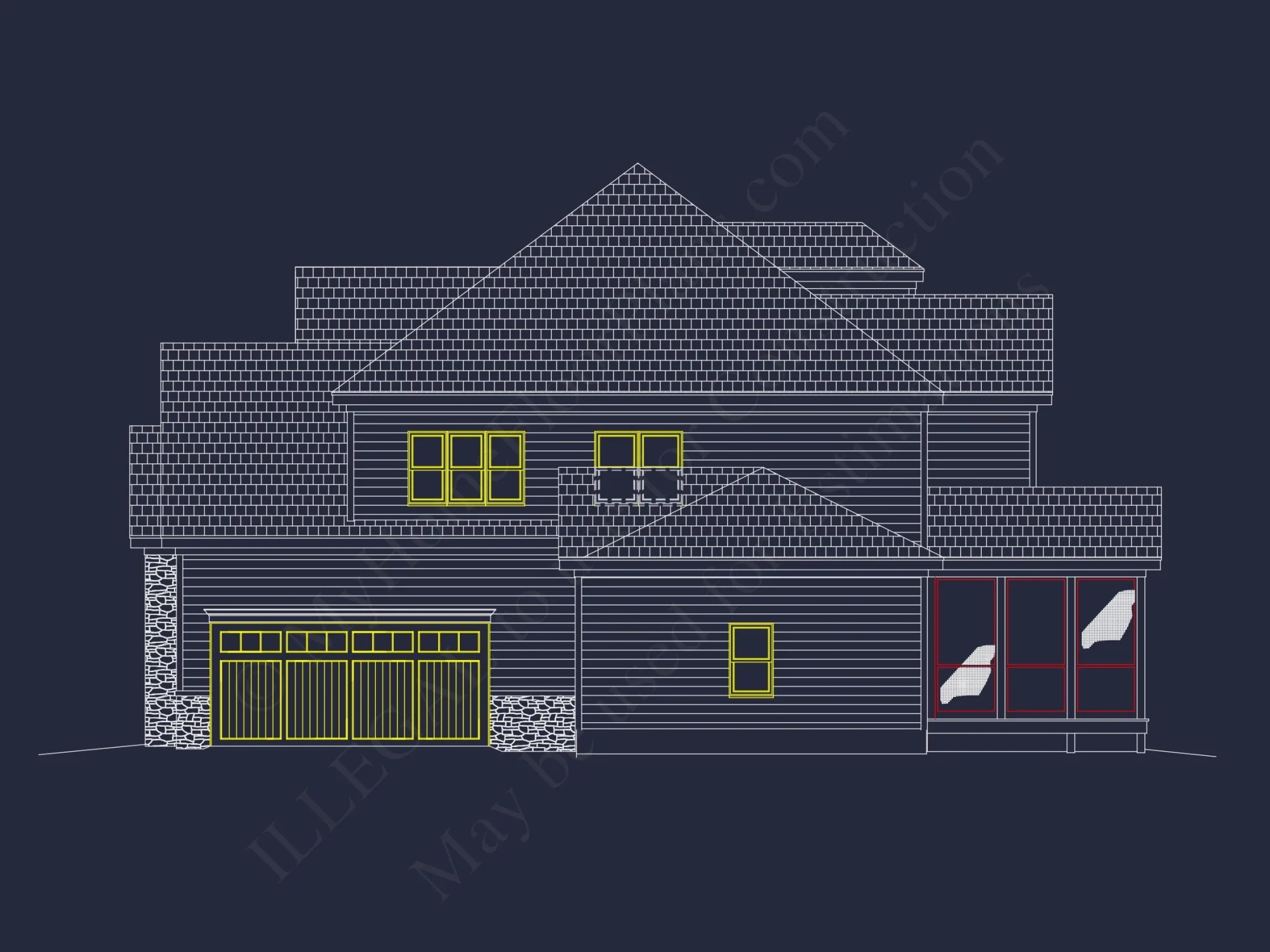 Elegant house Plan with Detailed Blueprint Designs and CAD Architecture