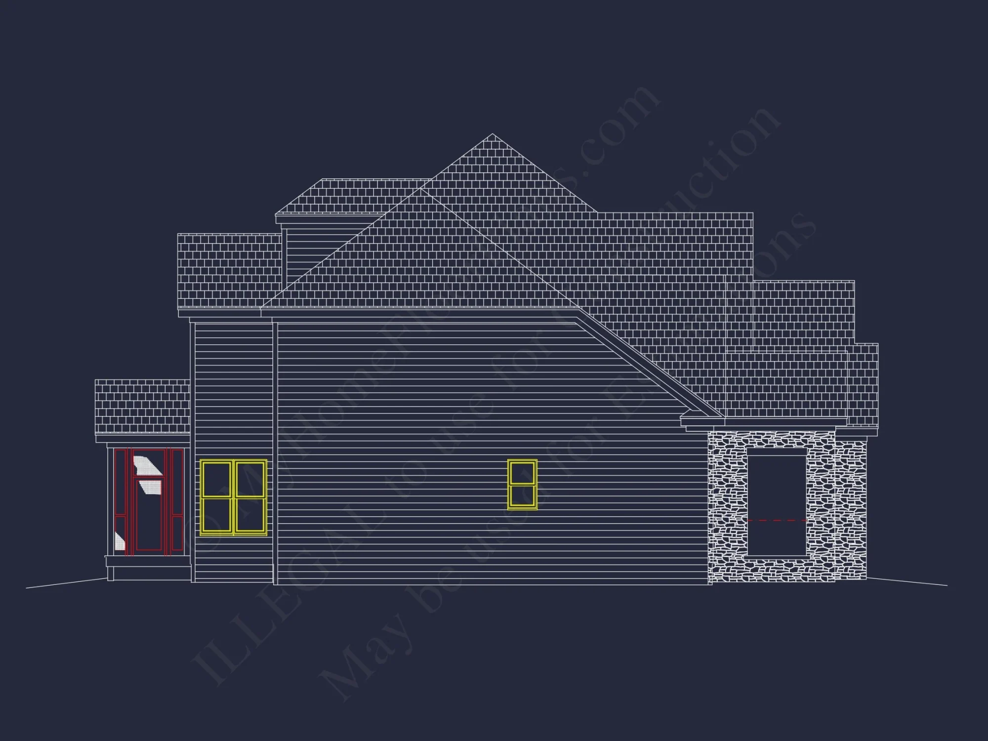 Elegant house Plan with Detailed Blueprint Designs and CAD Architecture