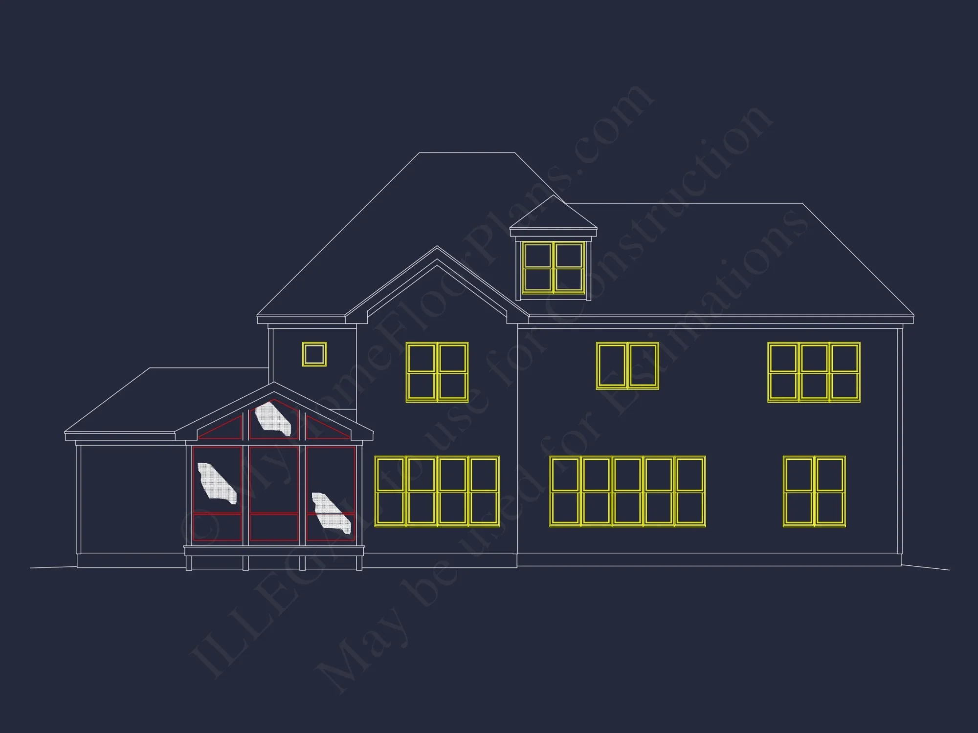 Elegant house Plan with Detailed Blueprint Designs and CAD Architecture