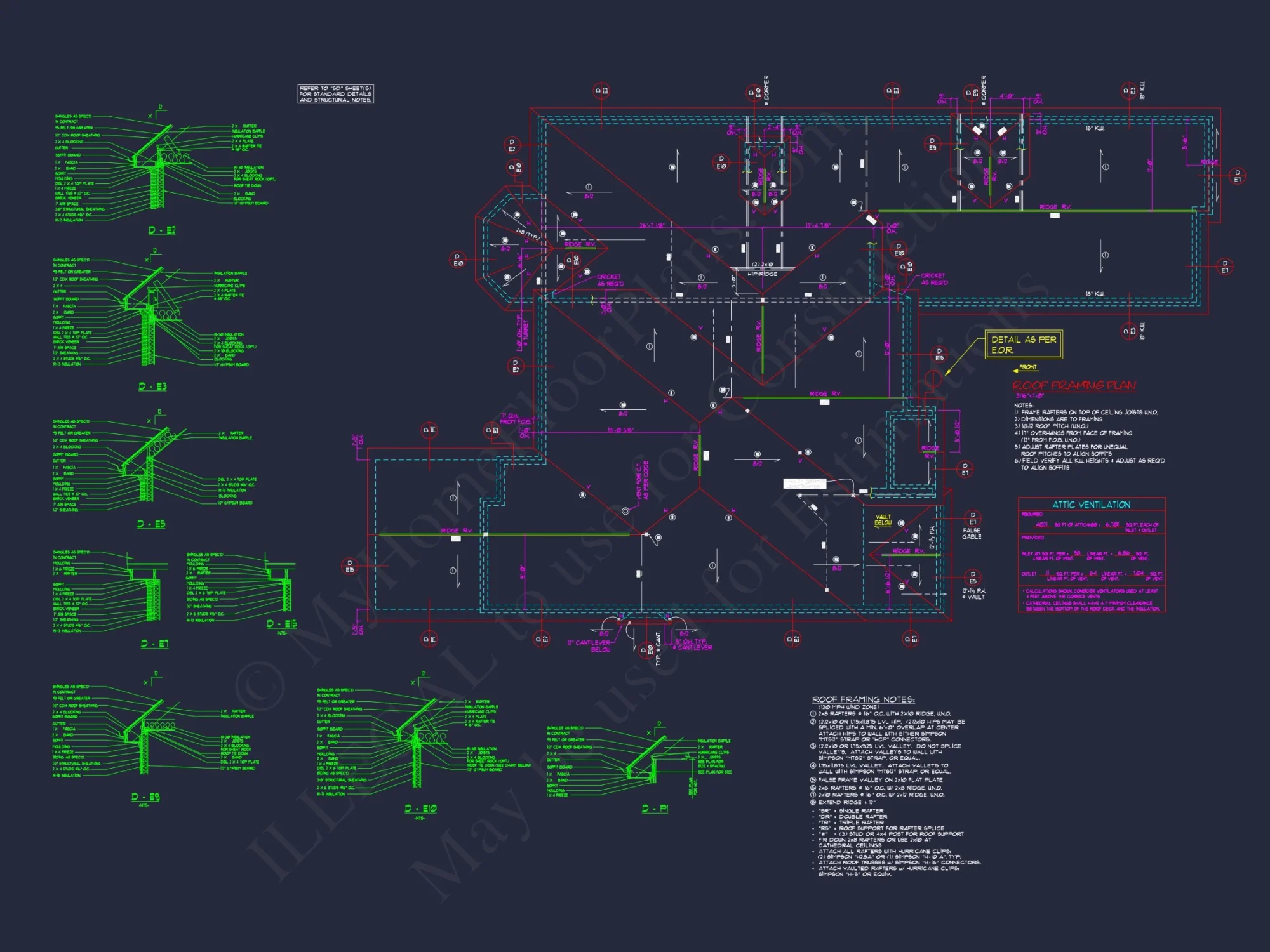 Modern Suburban house Plan with 4 Beds, CAD Floor Designs