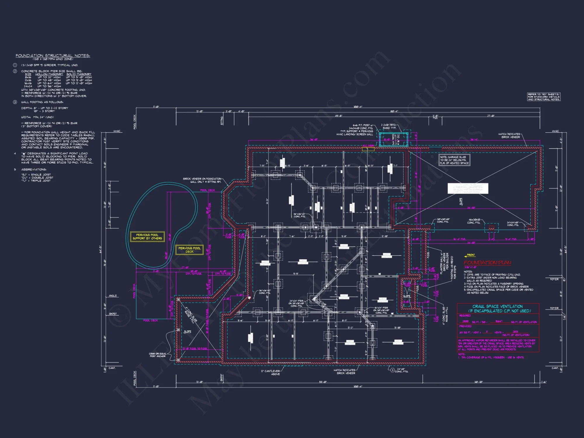 Modern Suburban house Plan with 4 Beds, CAD Floor Designs
