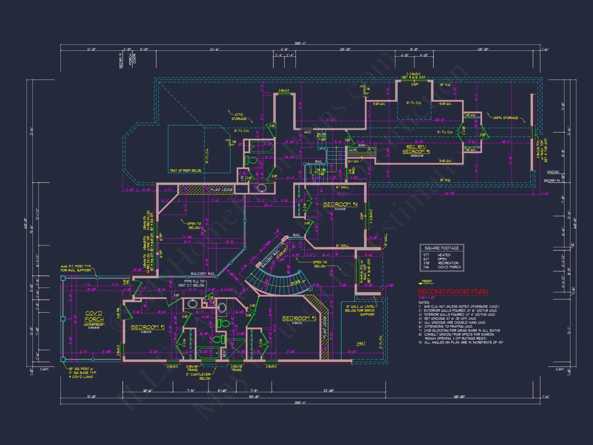 Modern Suburban house Plan with 4 Beds, CAD Floor Designs
