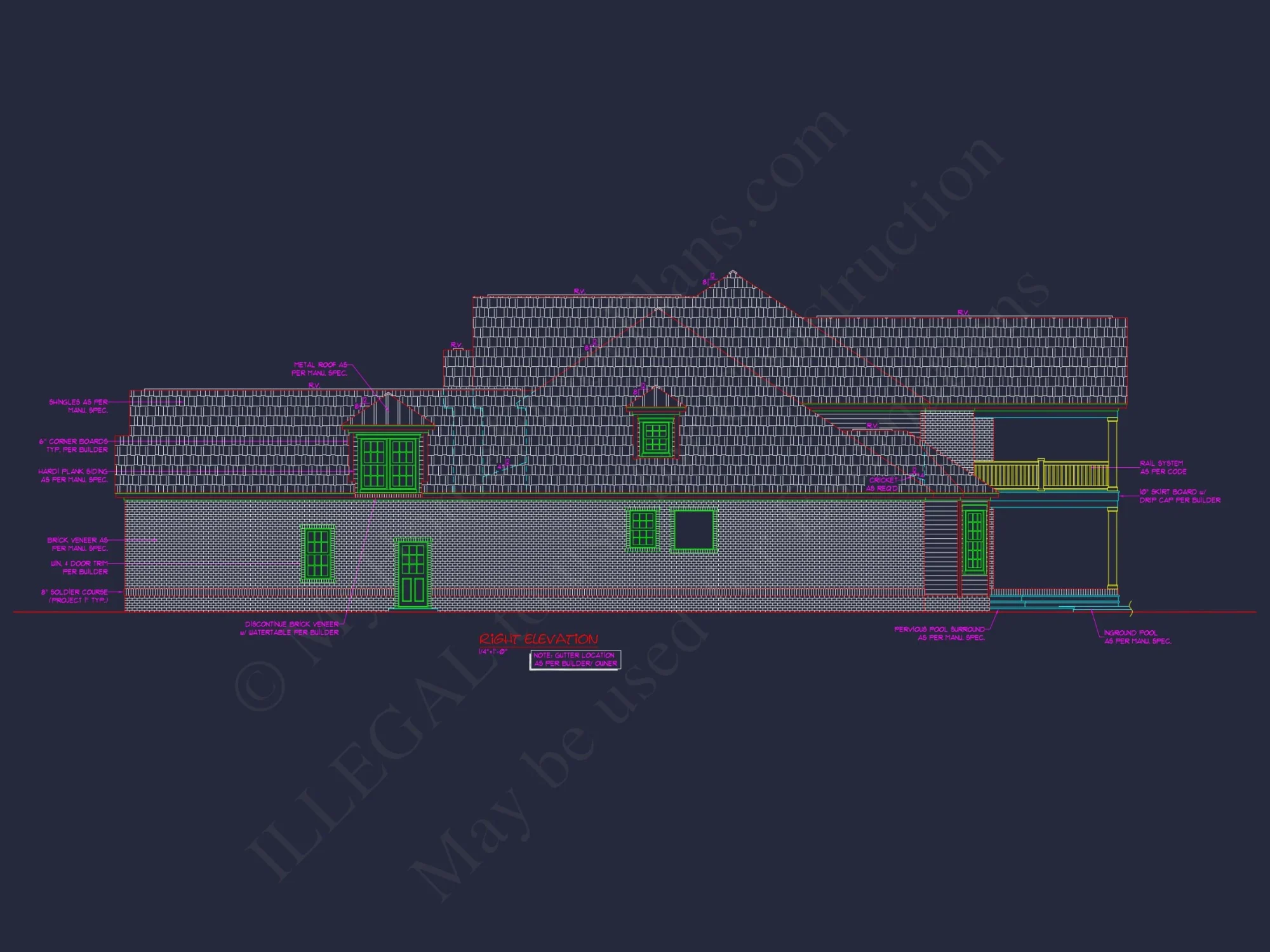 Modern Suburban house Plan with 4 Beds, CAD Floor Designs