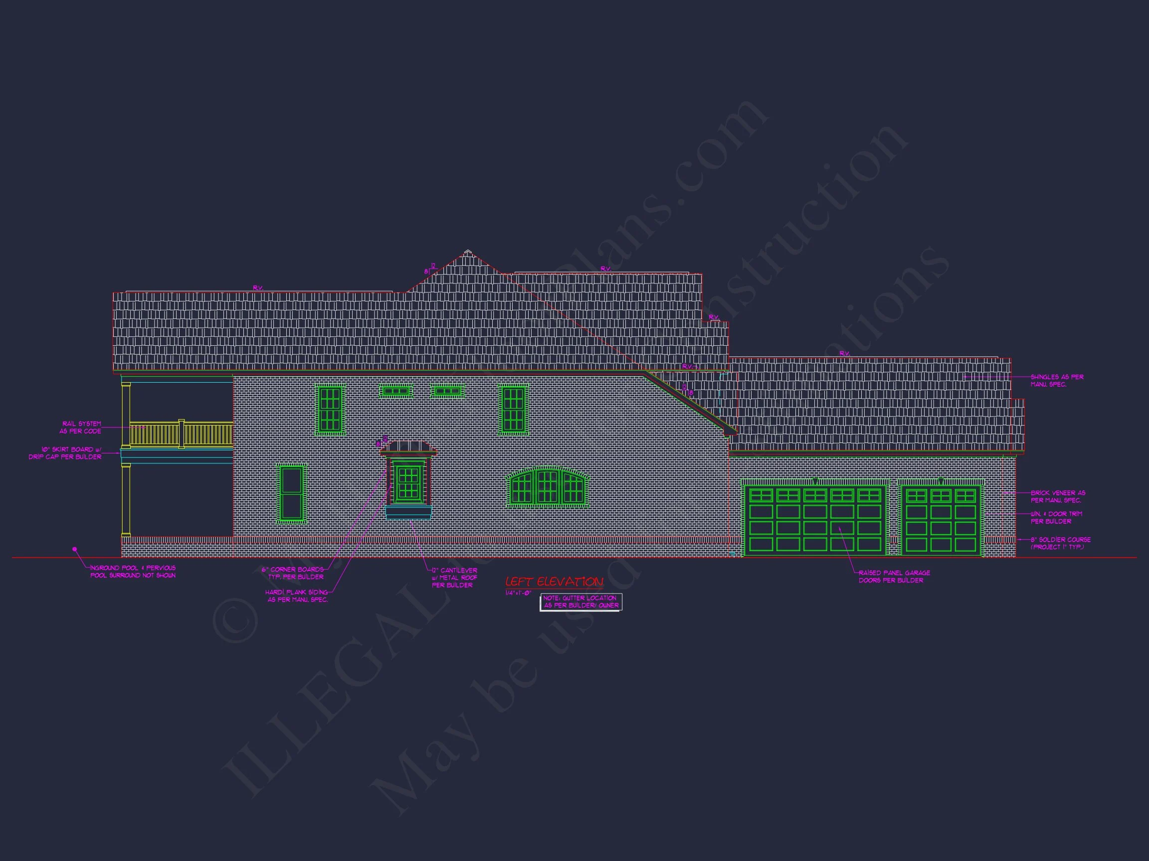 Modern Suburban house Plan with 4 Beds, CAD Floor Designs