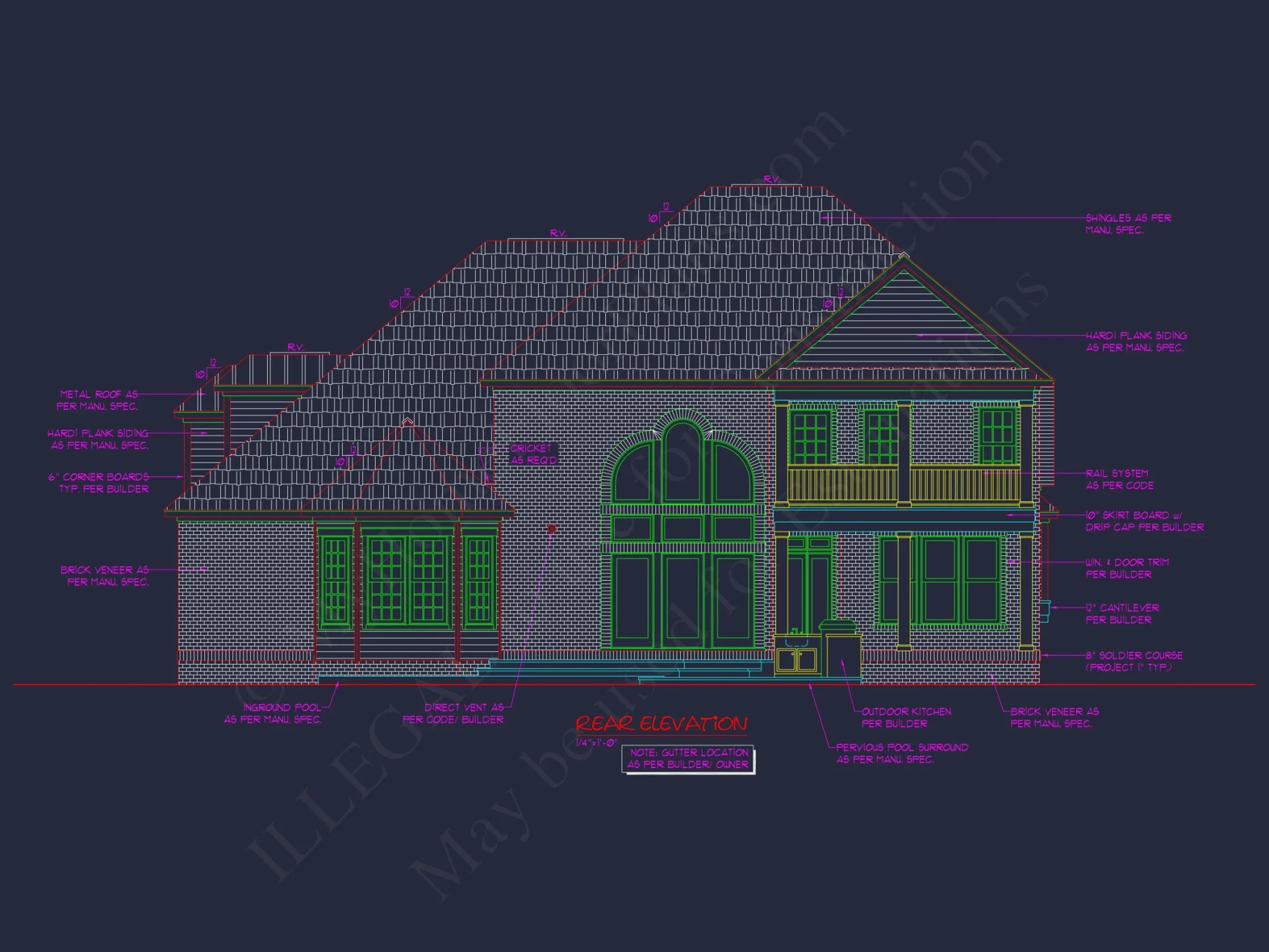 Modern Suburban house Plan with 4 Beds, CAD Floor Designs
