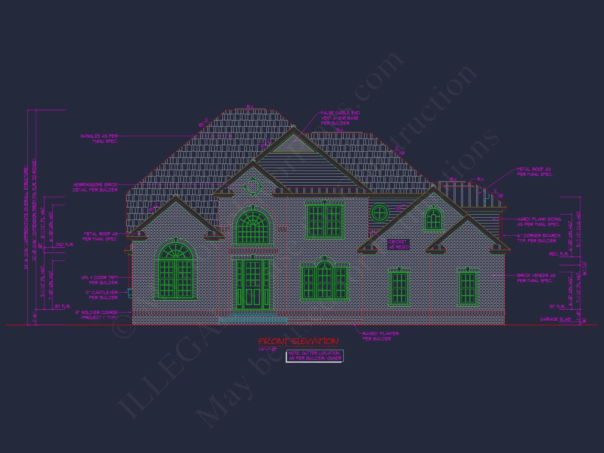 Modern Suburban house Plan with 4 Beds, CAD Floor Designs