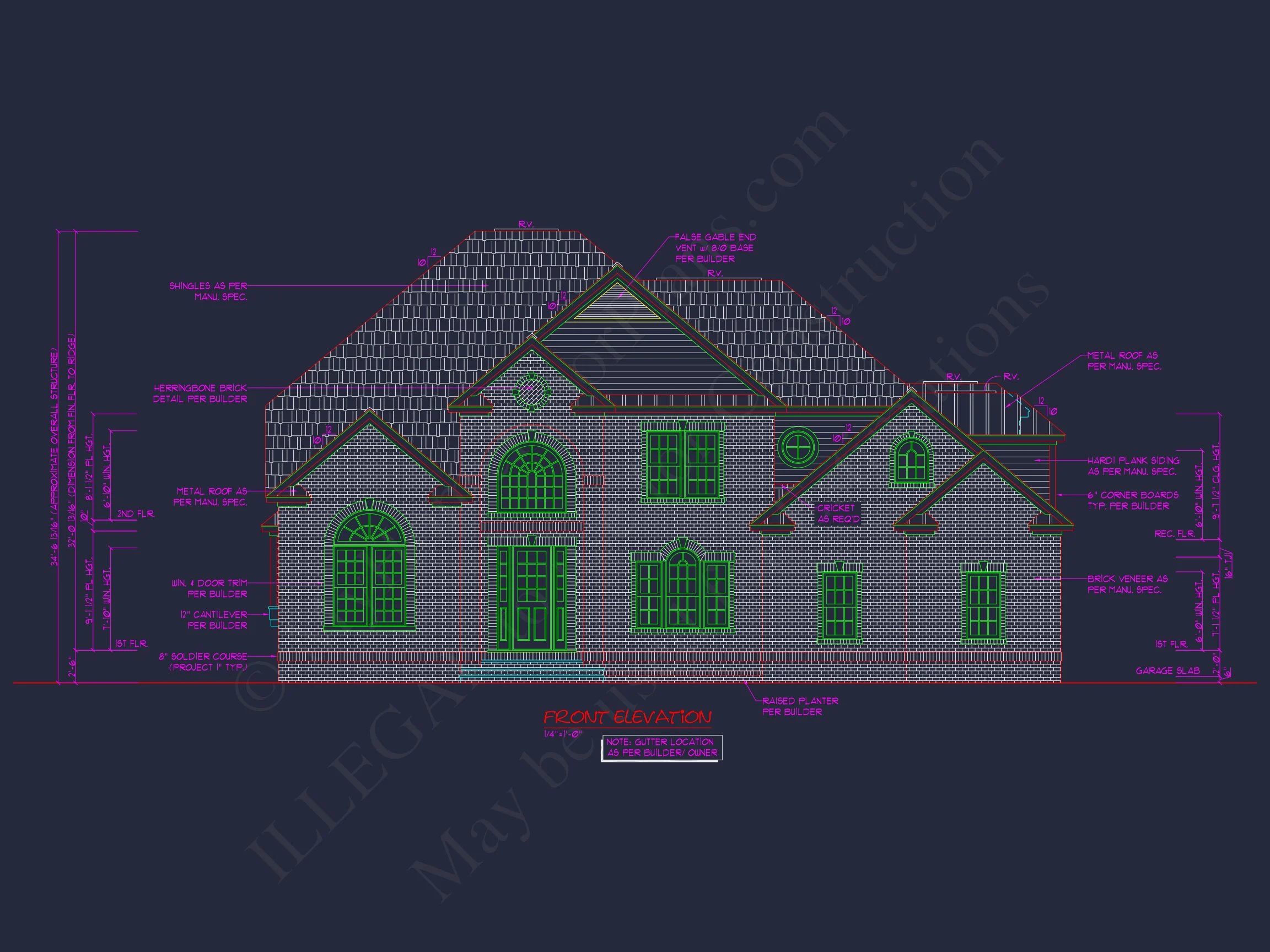 Modern Suburban house Plan with 4 Beds, CAD Floor Designs