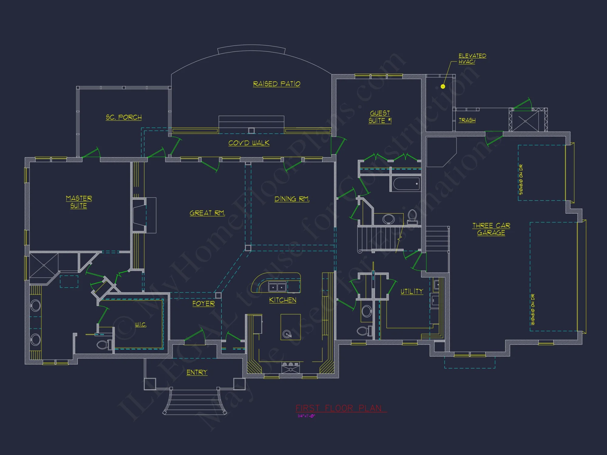 Spacious house Plan with Detailed Floor Plan and CAD Designs