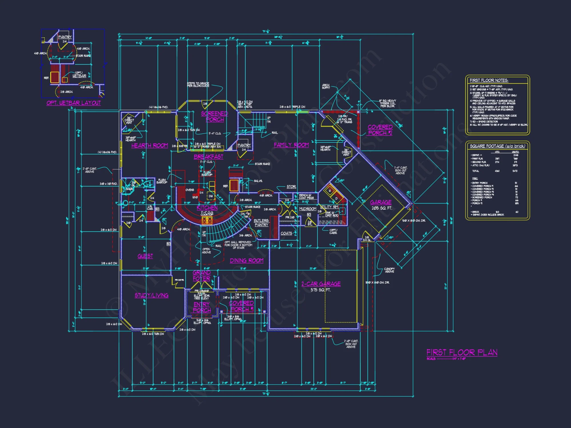 Luxury house Plan with 3 Floors, CAD Designs & Blueprint