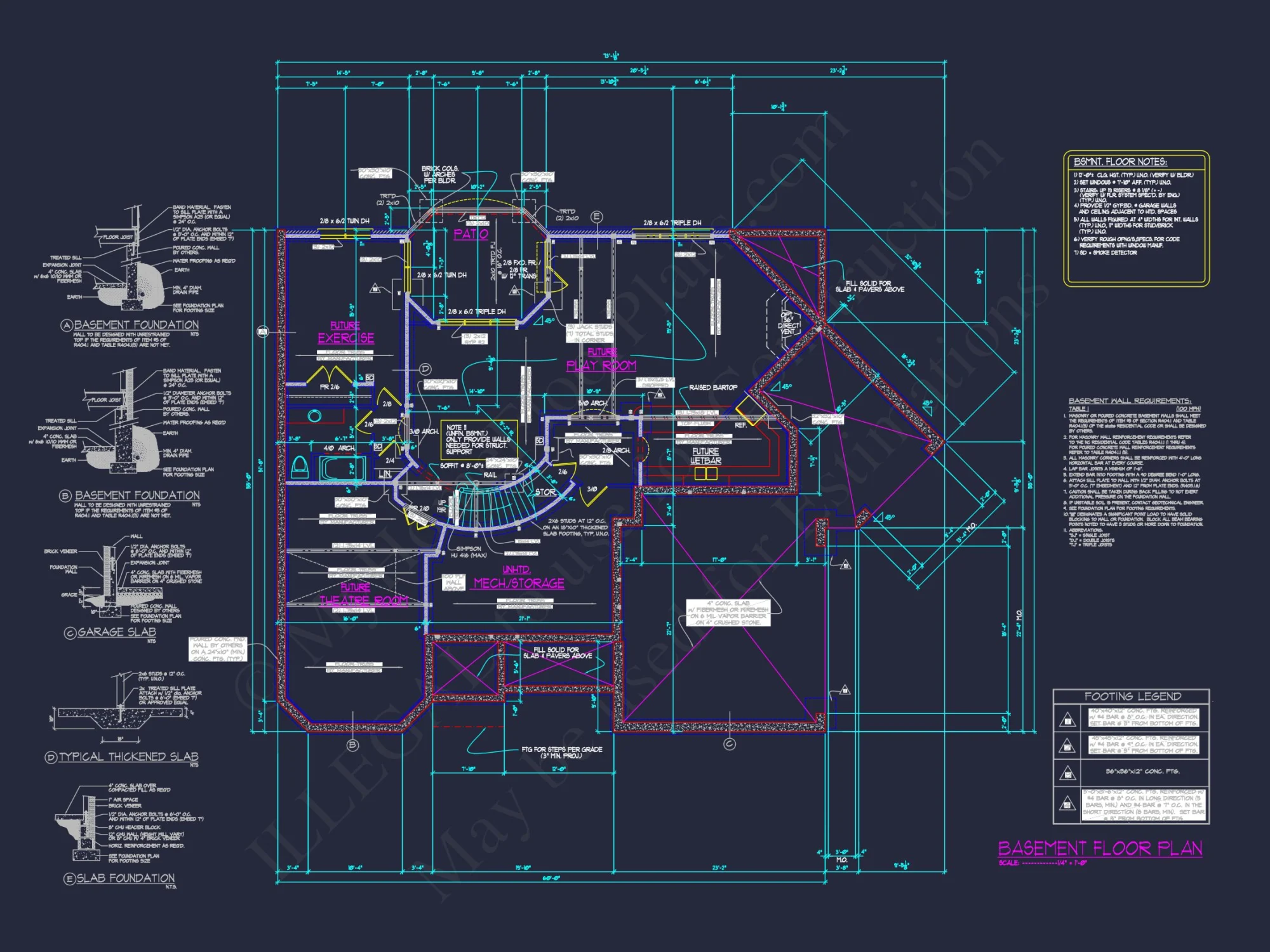 Luxury house Plan with 3 Floors, CAD Designs & Blueprint