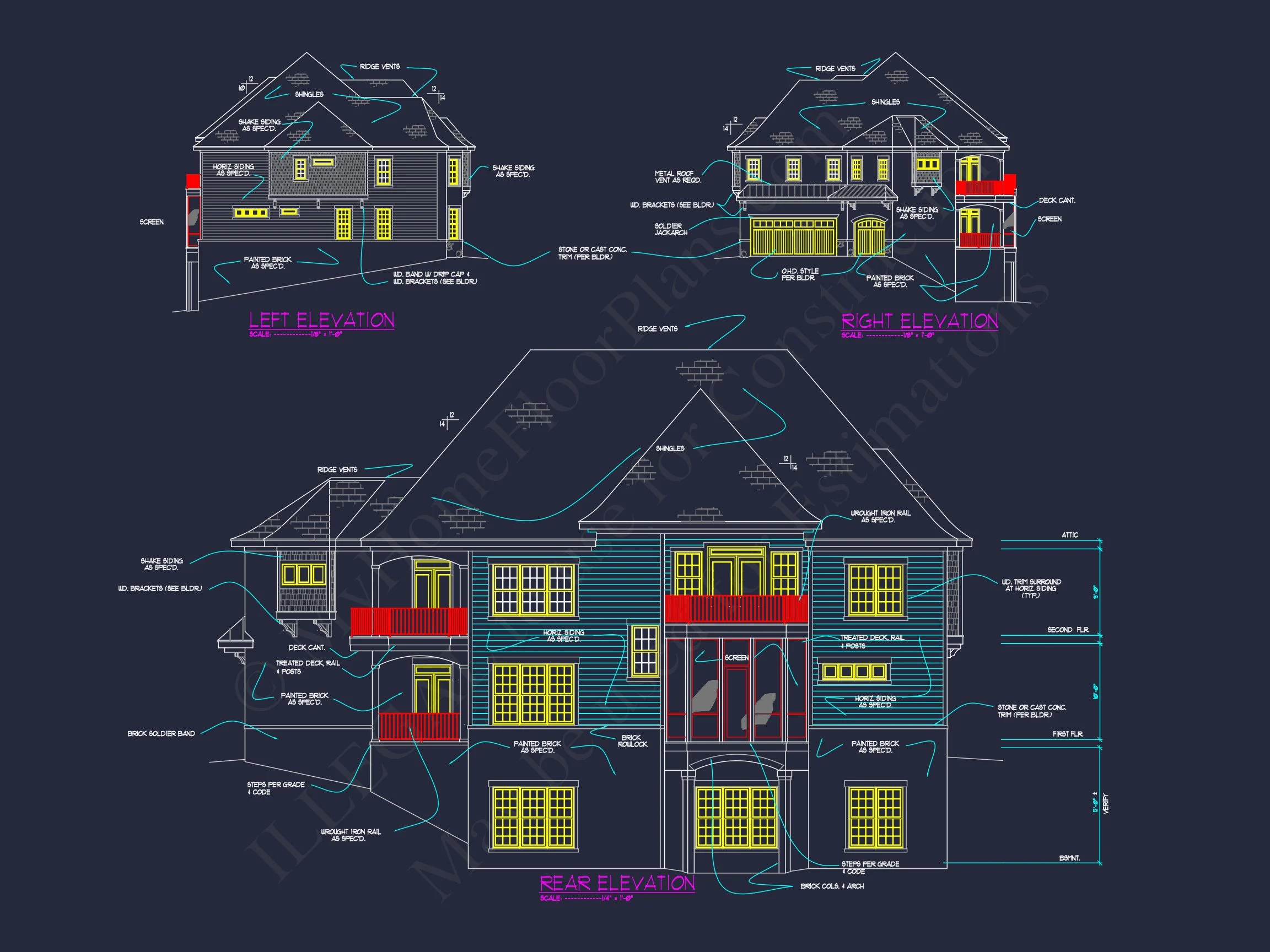 10-1936 HOUSE PLAN - Luxury House Plan with 3 Floors, CAD Designs & Blueprint 30 Luxury house Plan with 3 Floors, CAD Designs & Blueprint