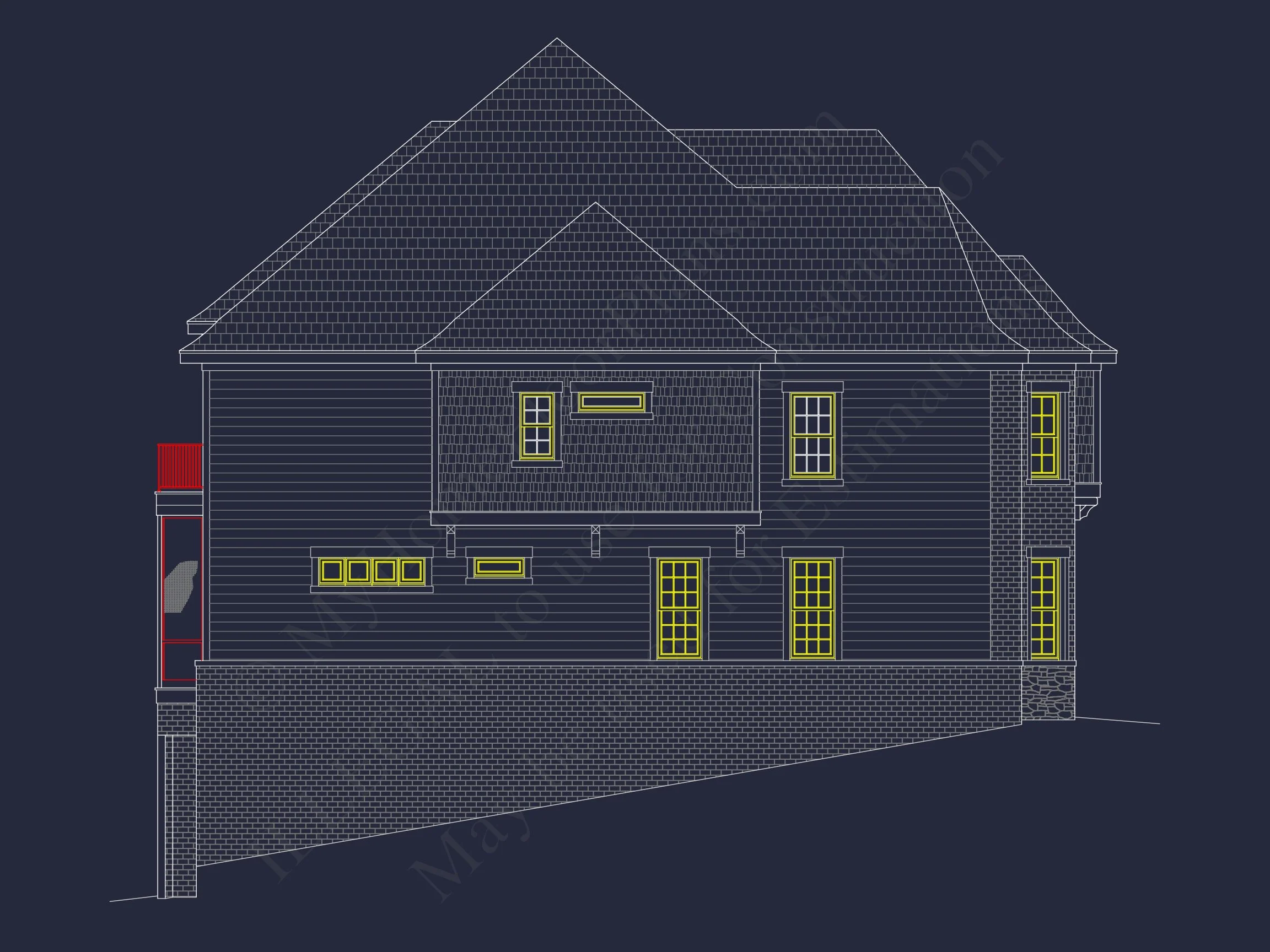 10-1936 HOUSE PLAN - Luxury House Plan with 3 Floors, CAD Designs & Blueprint 23 Luxury house Plan with 3 Floors, CAD Designs & Blueprint