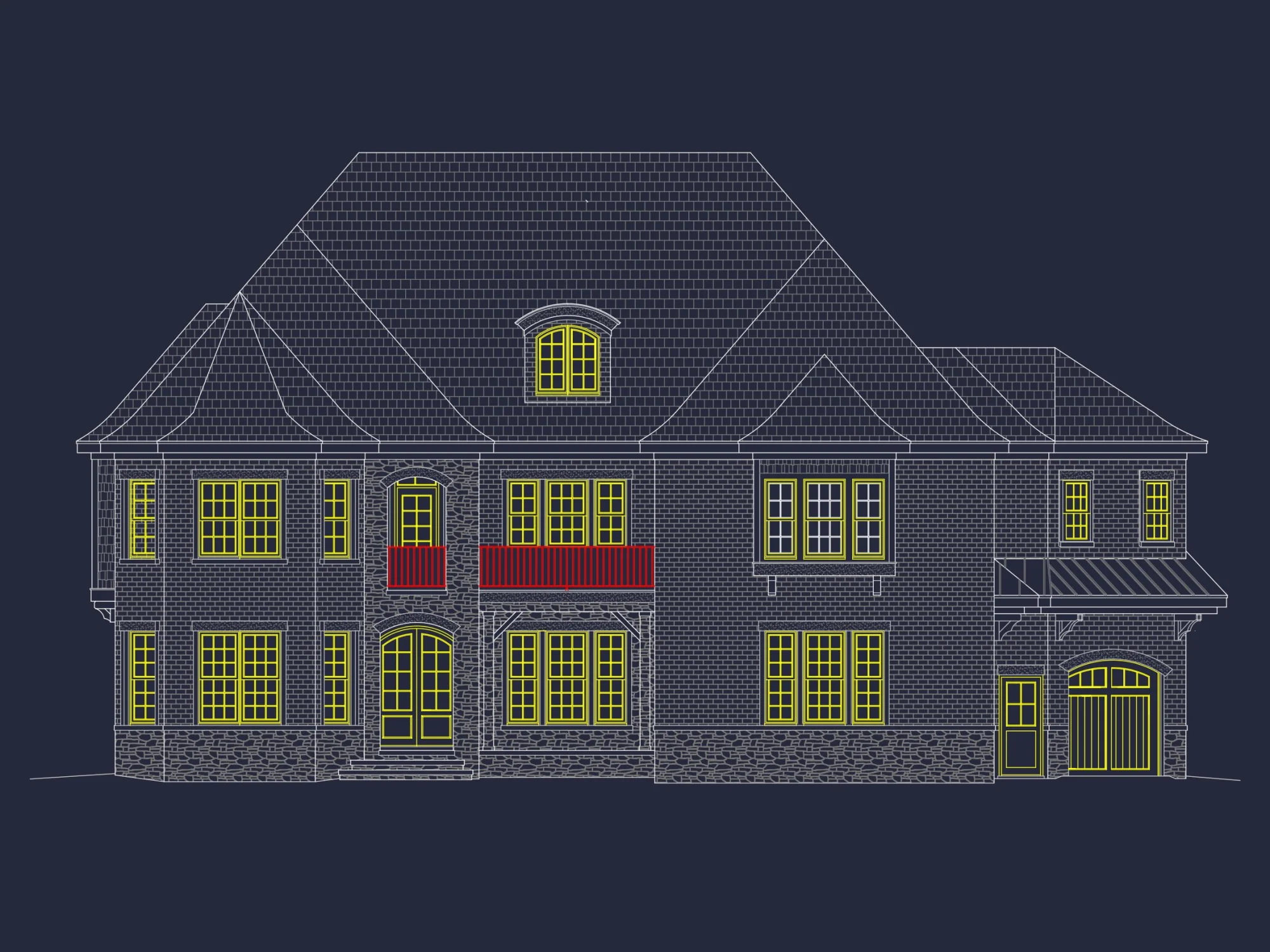 Luxury house Plan with 3 Floors, CAD Designs & Blueprint