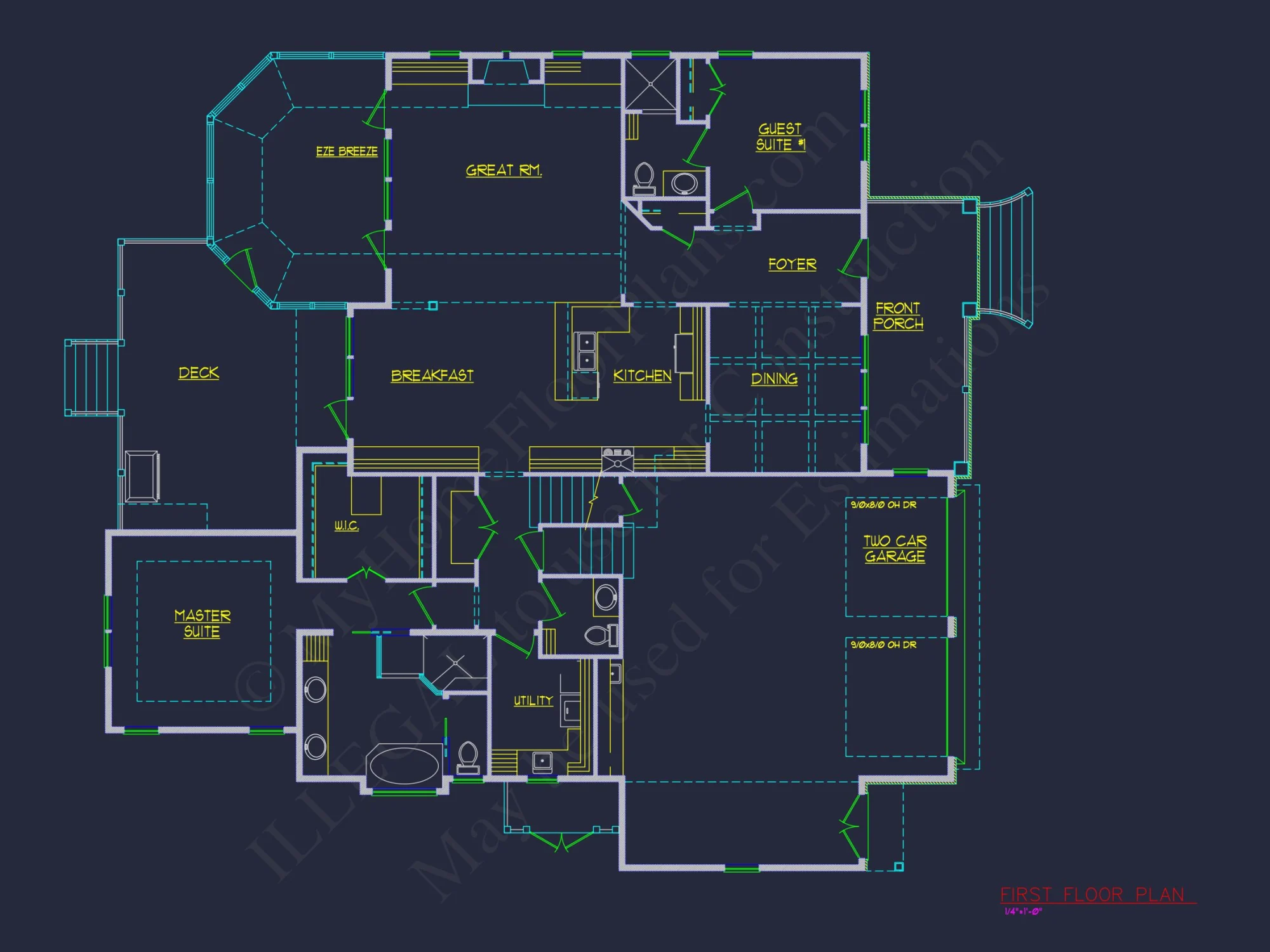Craftsman house Plan with 2 Floors, CAD Blueprints, and Modern Features