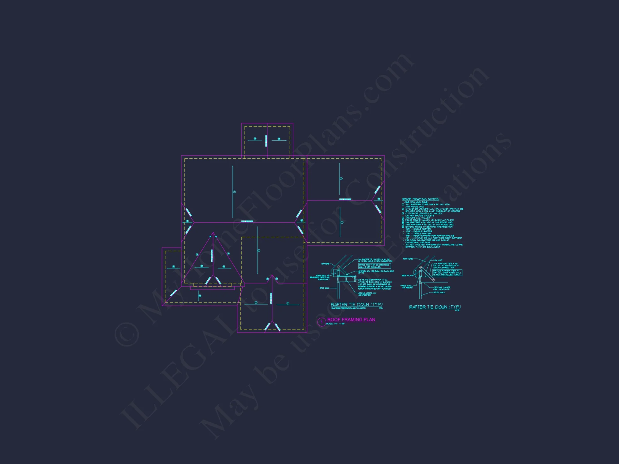 Modern Craftsman house Floor Plan: Detailed CAD & Blueprint Designs