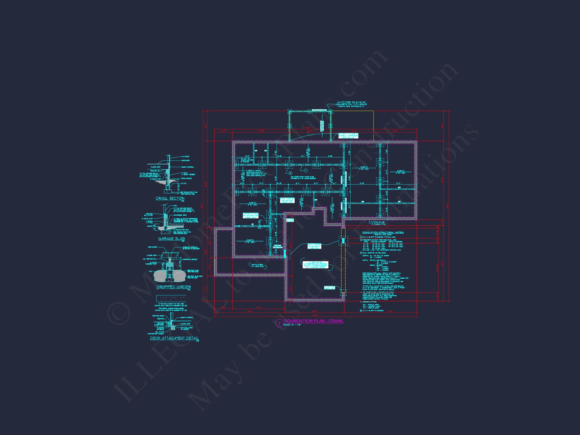 Modern Craftsman house Floor Plan: Detailed CAD & Blueprint Designs