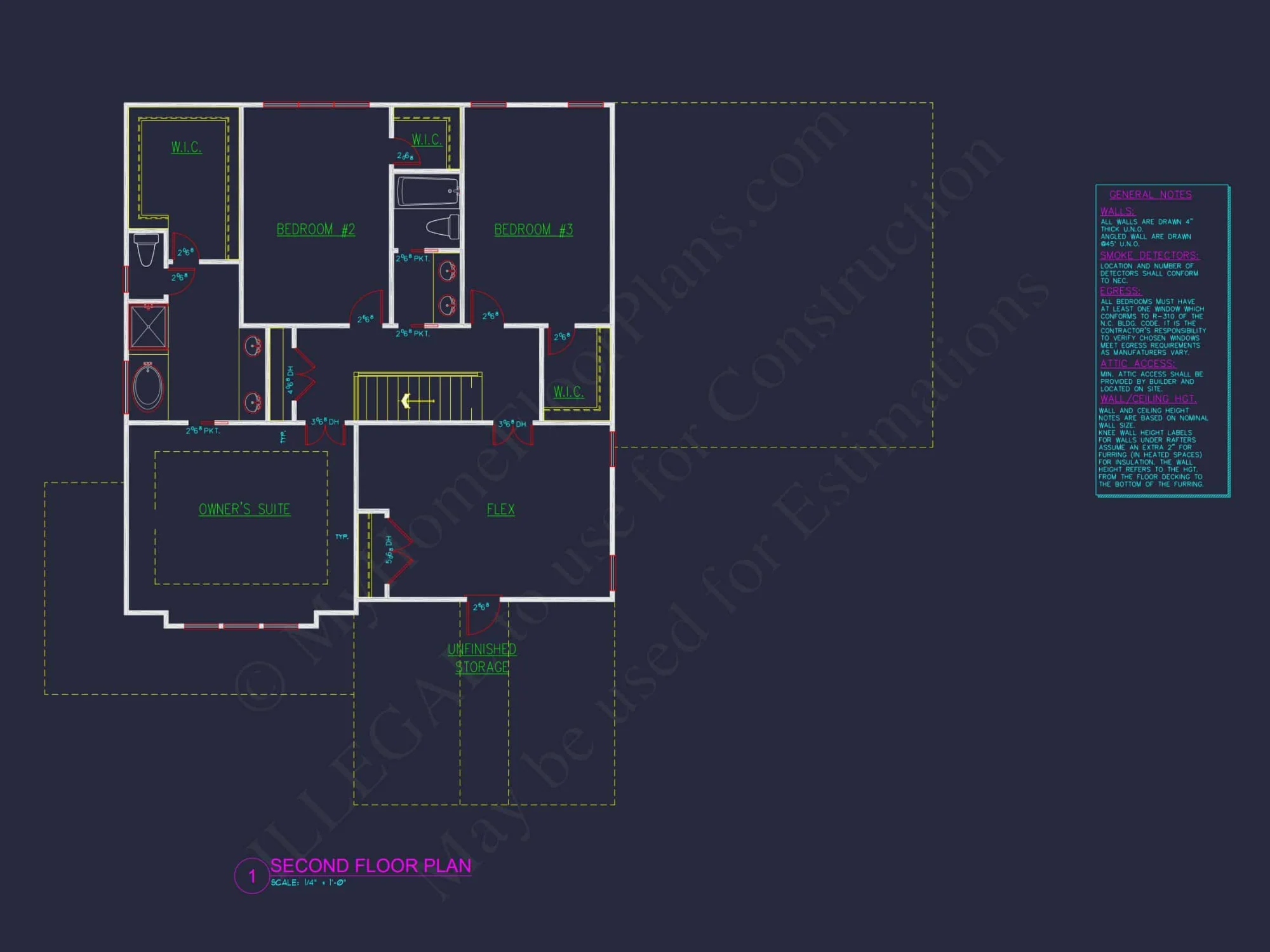 Modern Craftsman house Floor Plan: Detailed CAD & Blueprint Designs