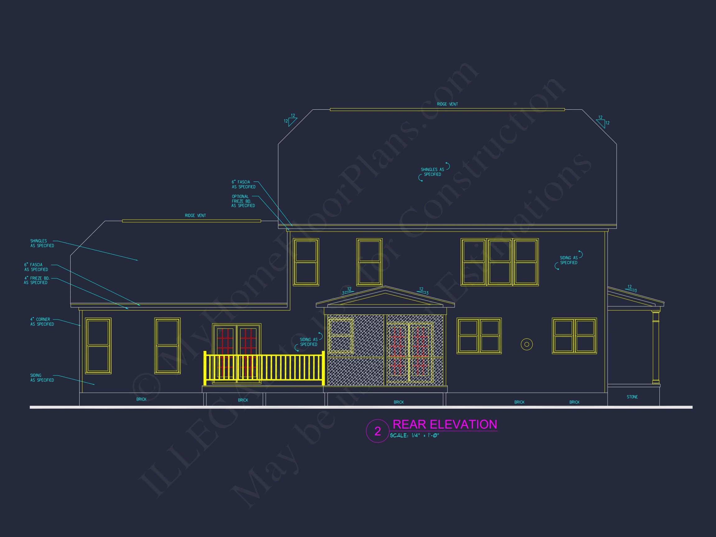 Modern Craftsman house Floor Plan: Detailed CAD & Blueprint Designs