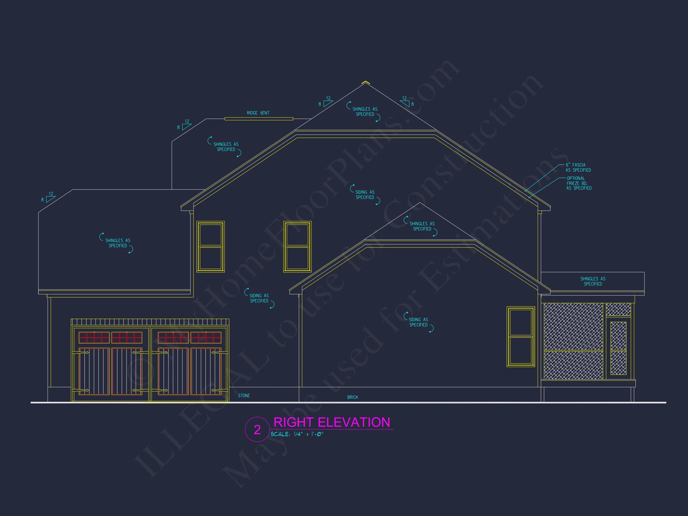 Modern Craftsman house Floor Plan: Detailed CAD & Blueprint Designs