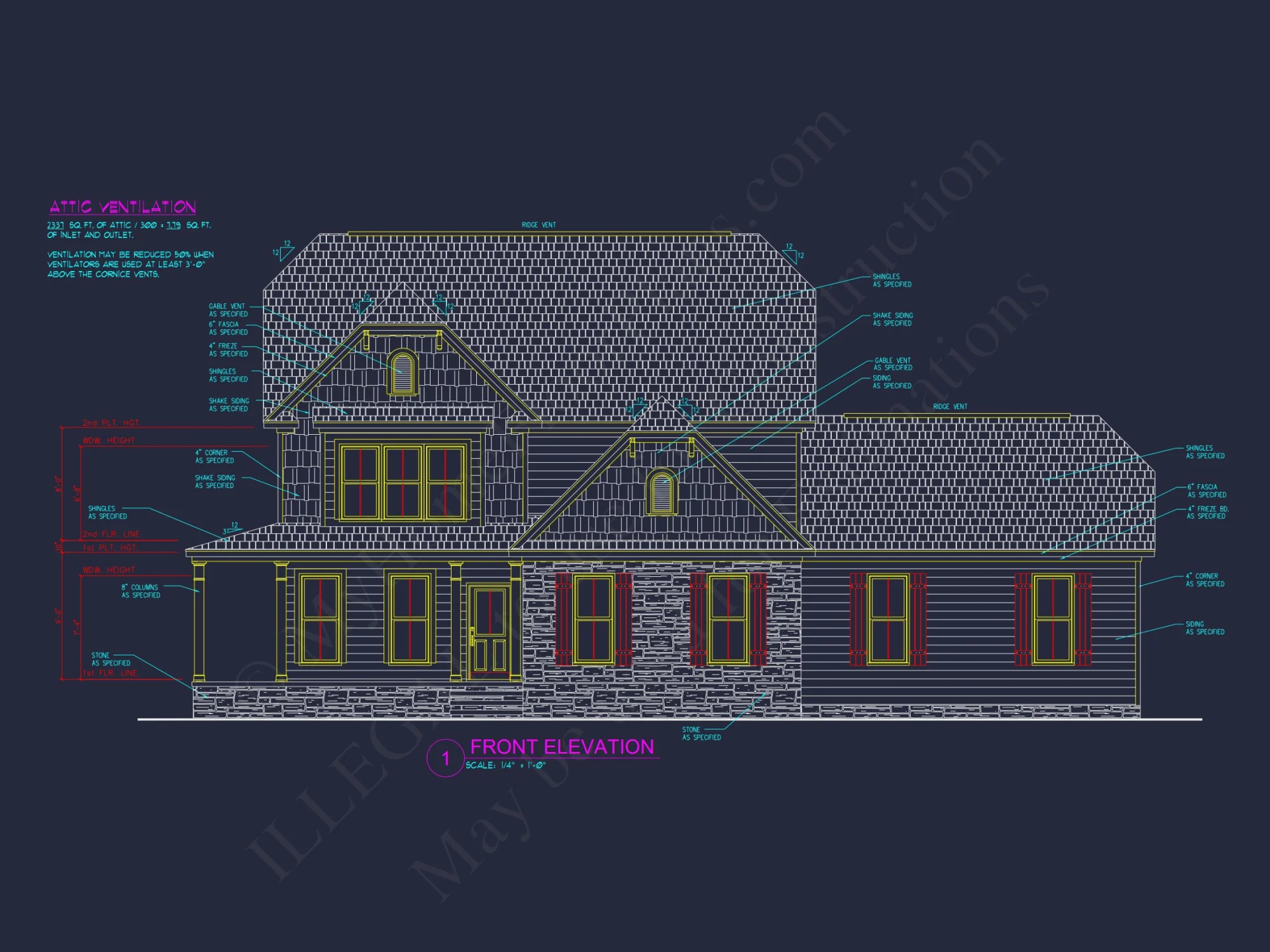 Modern Craftsman house Floor Plan: Detailed CAD & Blueprint Designs