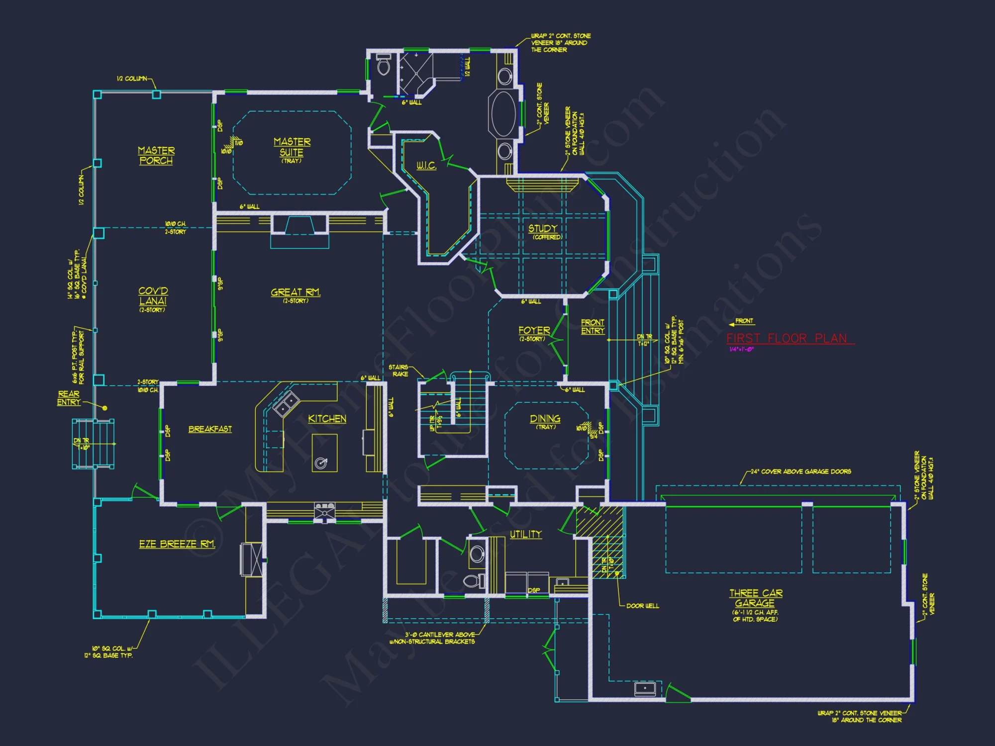Luxury house Plan with CAD Blueprints and Detailed Designs
