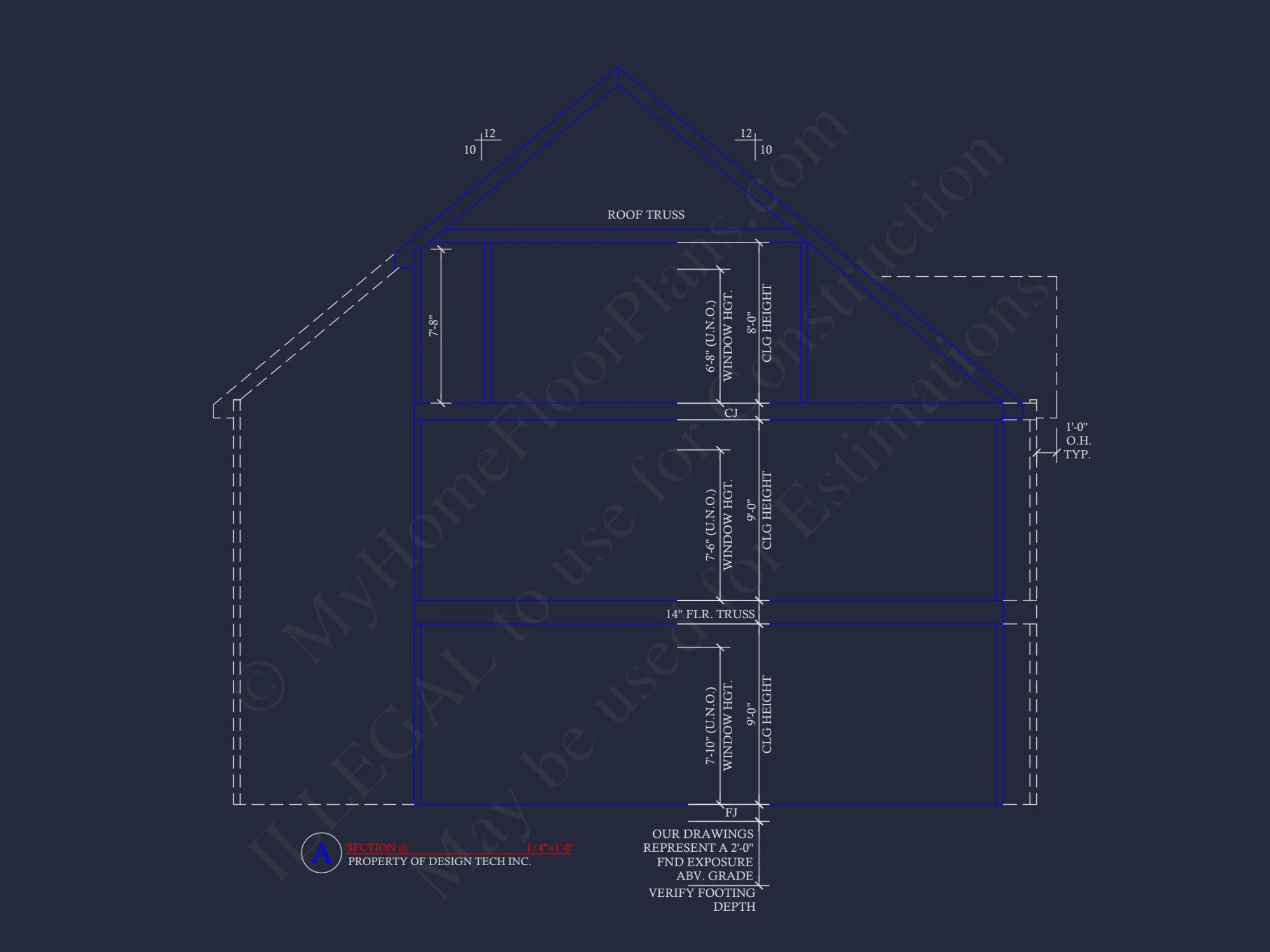 Traditional 4 Bedroom house Plan with 2 Car Garage