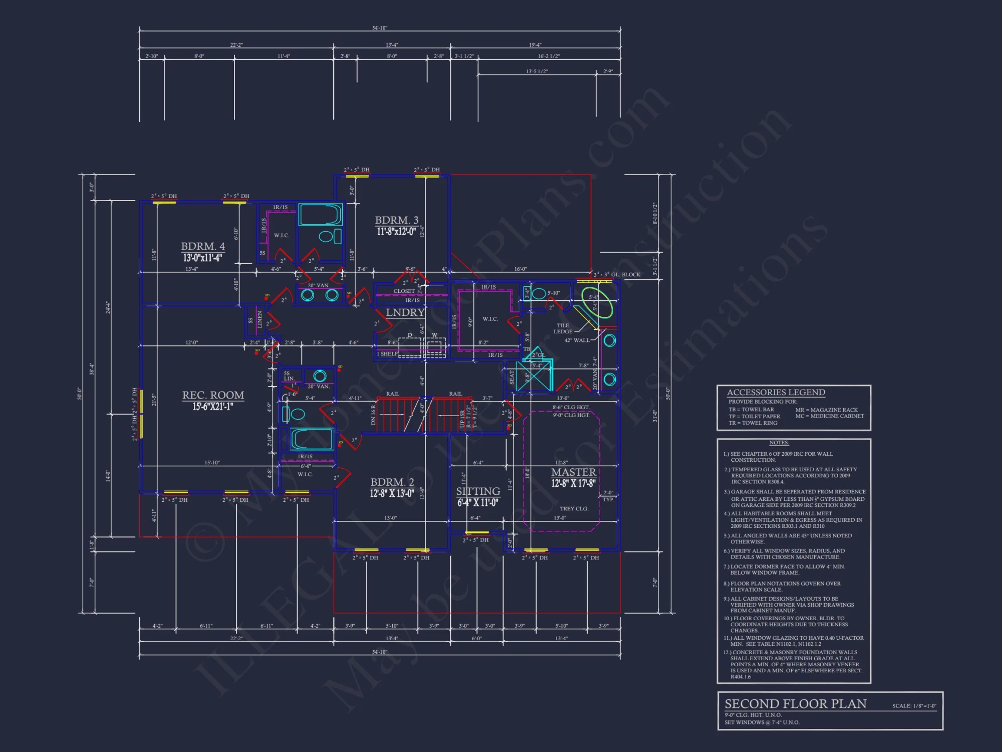 Traditional 4 Bedroom house Plan with 2 Car Garage