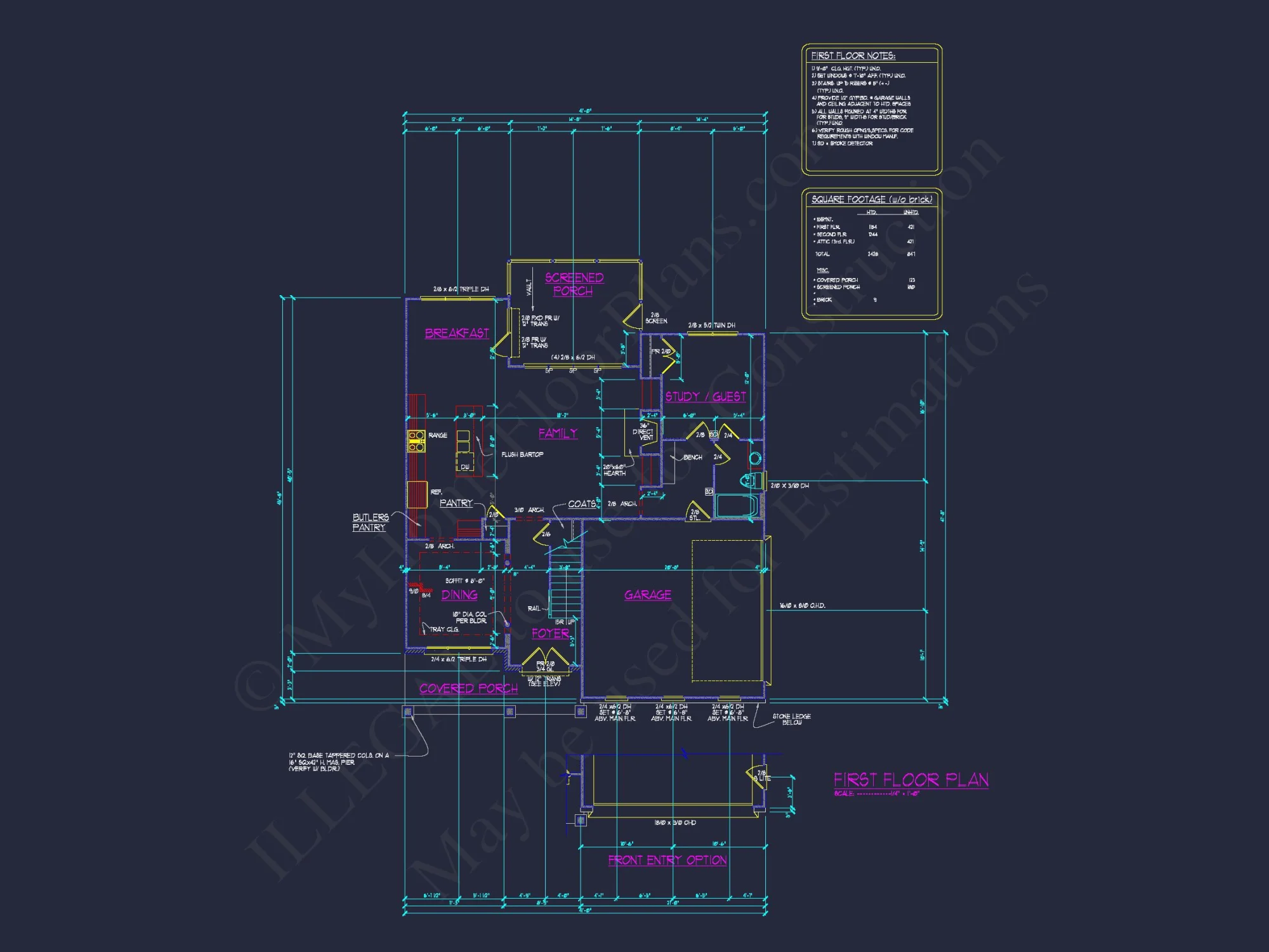 Stunning house Floor Plan with 2.5 Floors & CAD Blueprints