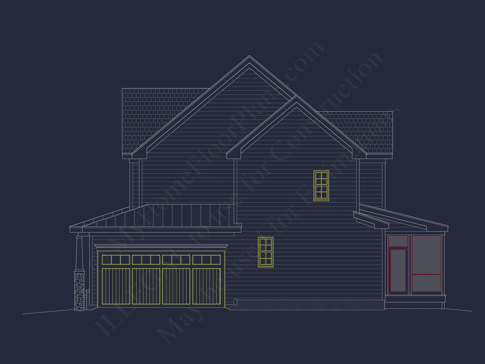 Stunning house Floor Plan with 2.5 Floors & CAD Blueprints
