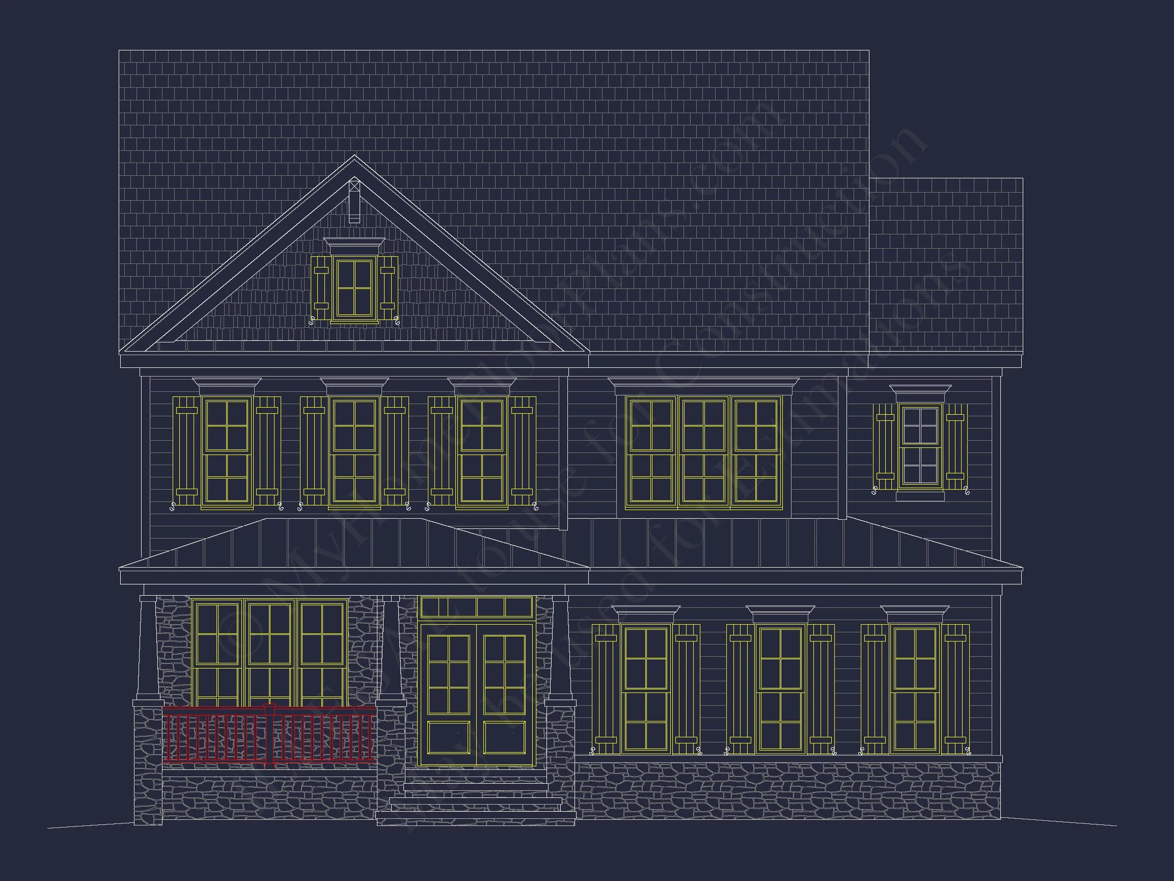 10-1620 HOUSE PLAN - Stunning House Floor Plan with 2.5 Floors & CAD Blueprints 2 Stunning house Floor Plan with 2.5 Floors & CAD Blueprints