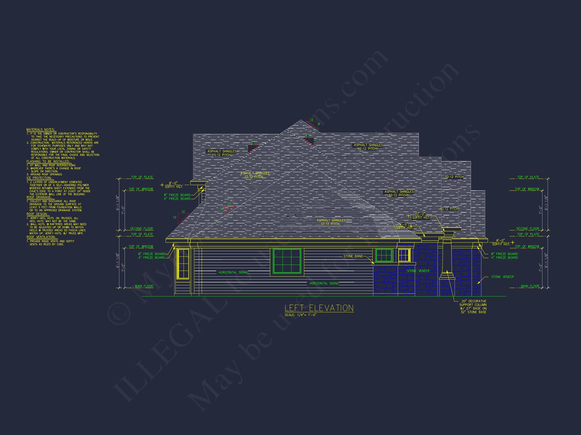 10-1525 HOUSE PLAN - Elegant House Plan with 2-Story Design and Detailed CAD Blueprint 5 Elegant house Plan with 2-Story Design and Detailed CAD Blueprint